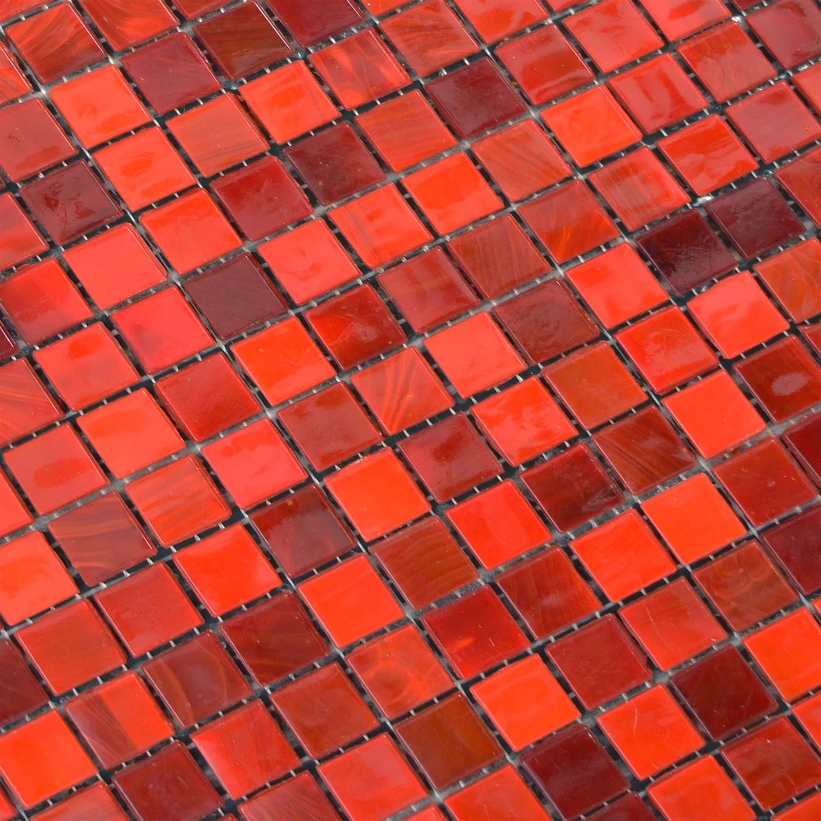 Uzorak Staklo Mozaik Pločice Rexford Efekt Sedefa Crvena