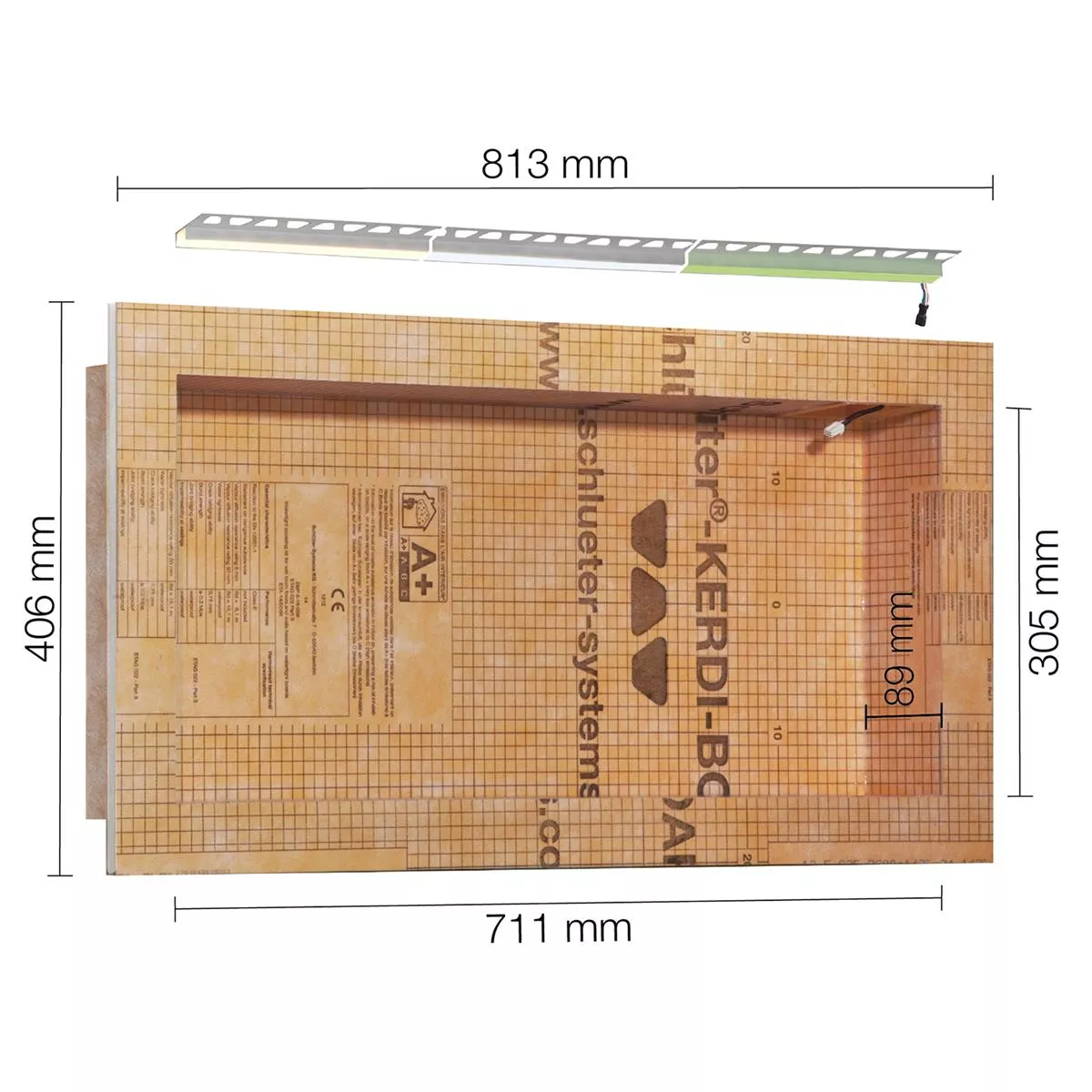 Schlüter Kerdi Board NLT set niša LED rasvjeta RGB 71,1x30,5x8,9 cm Schlüter Kerdi Board NLT set niša LED rasvjeta RGB 71,1x30,5x8,9 cm