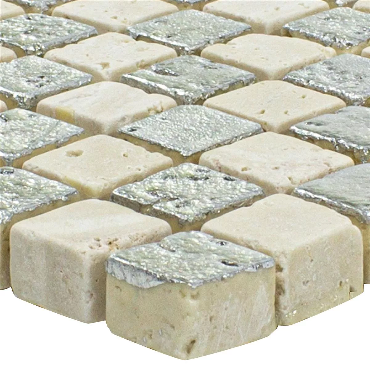 Uzorak Mramor Mozaik Od Prirodnog Kamena Pločice Antika Mix Srebrna Krem
