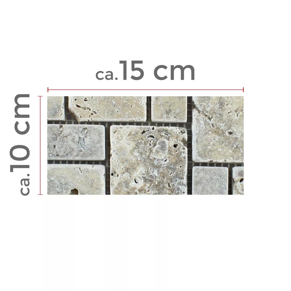 Uzorak Prirodni Kamen Travertin Mozaik Pločice LaGrange Srebrna