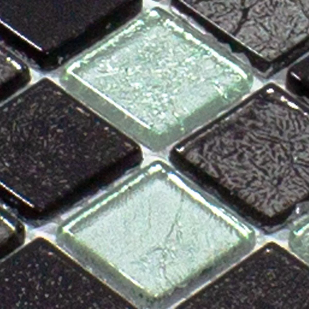 Uzorak Mozaik Pločice Staklo Bonnie Kristal Struktura Crna Srebrna Siva