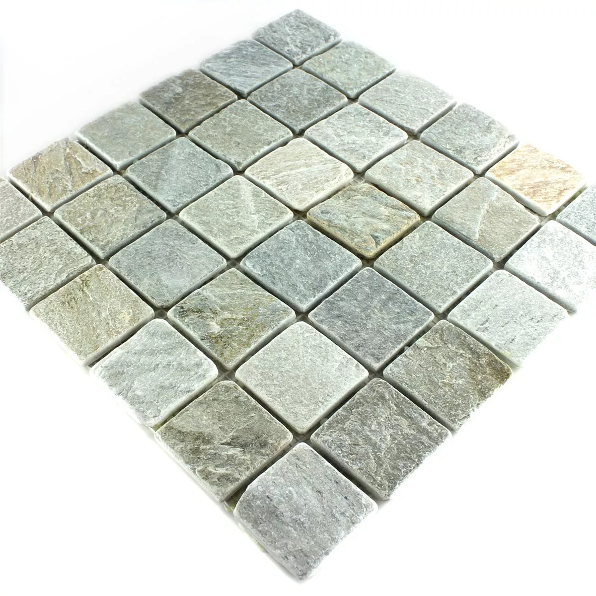 Mozaik Pločice Kvarcit Bež Siva 48x48mm