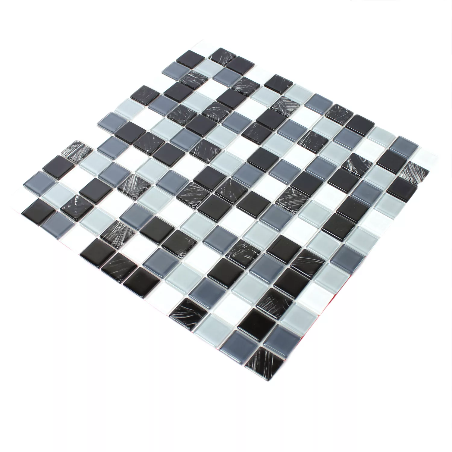 Samoljepljiv Stakleni Mozaik Crna Siva