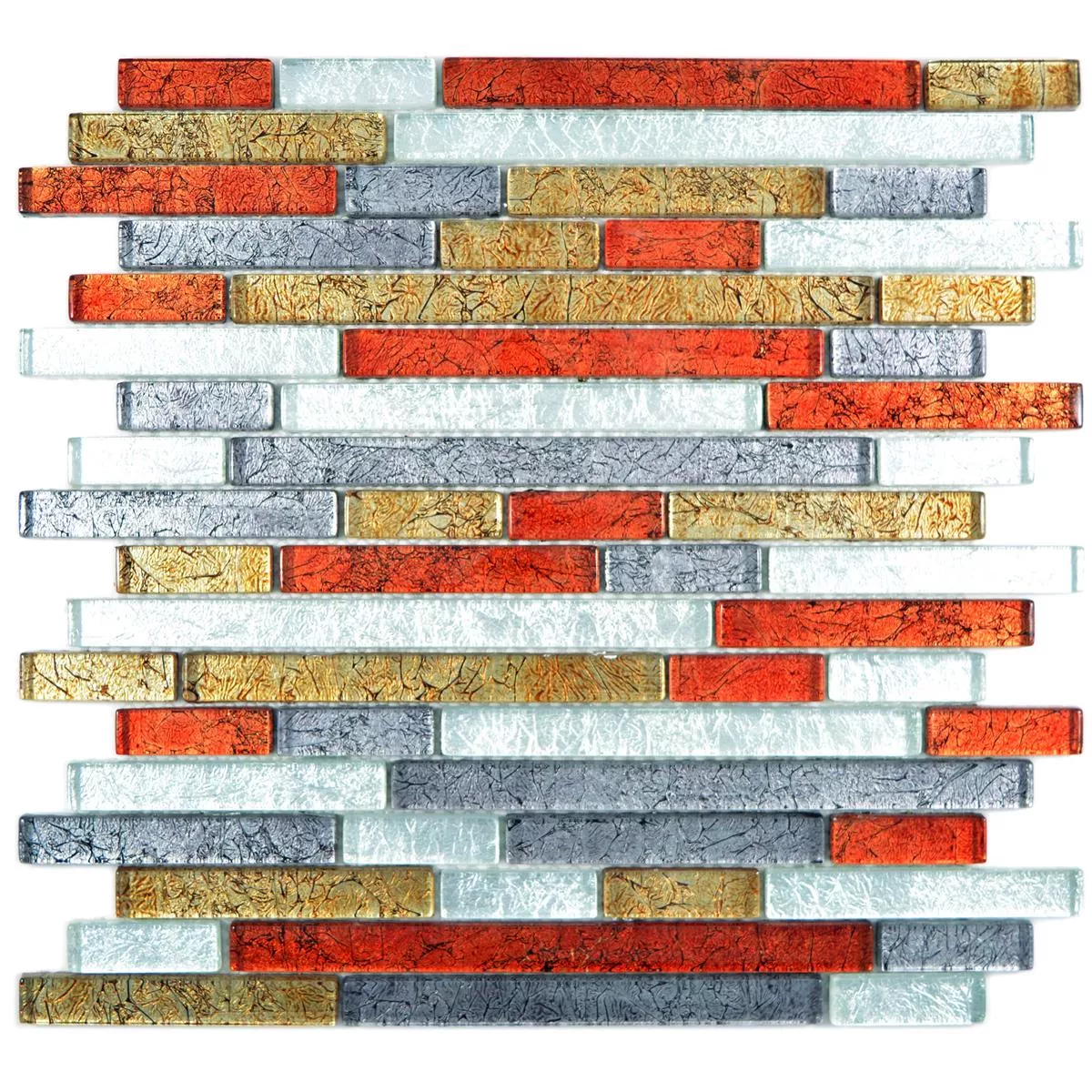 Stakleni Mozaik Pločice Curlew Crvena Smeđa Srebrna Kompozicija