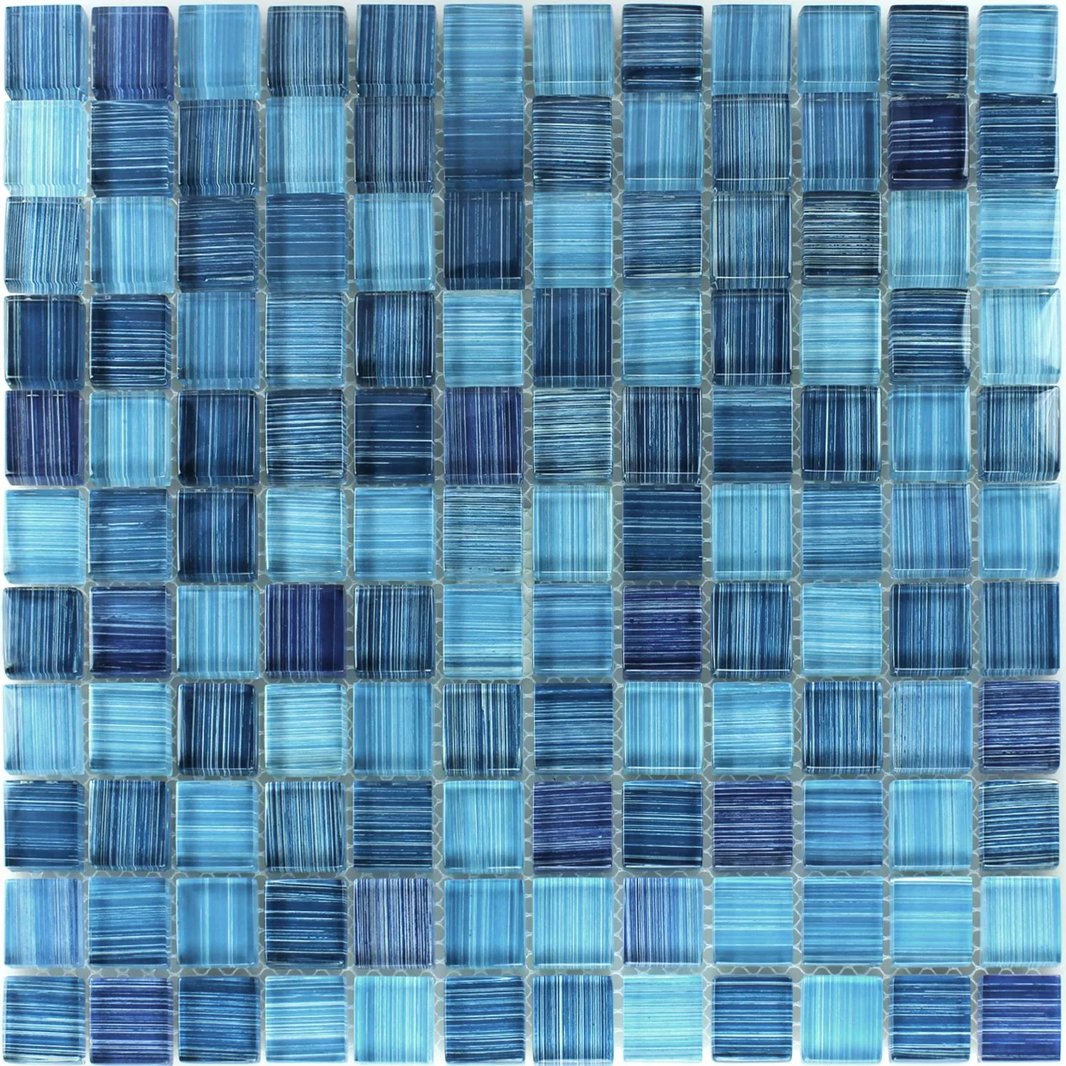 Uzorak Stakleni Mozaik Pločice Prugast Pločica Plava Mix