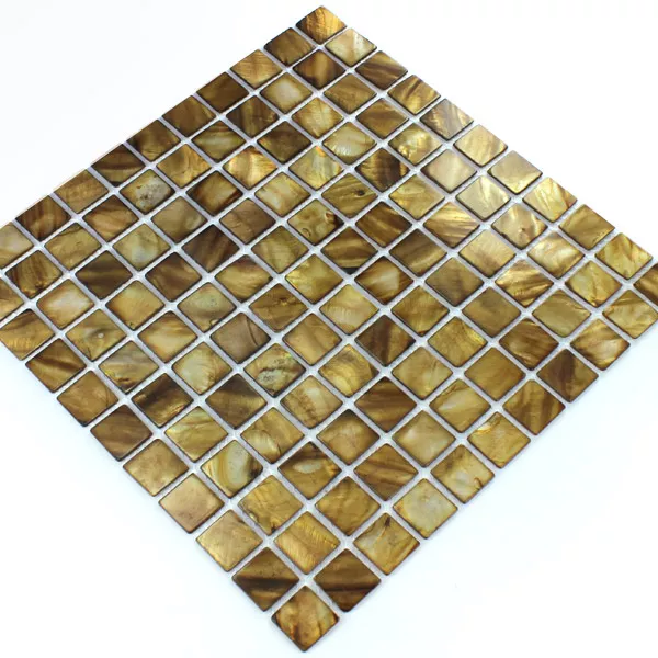 Mozaik Pločice Staklo Efekt Sedefa 25x25x2mm Smeđa