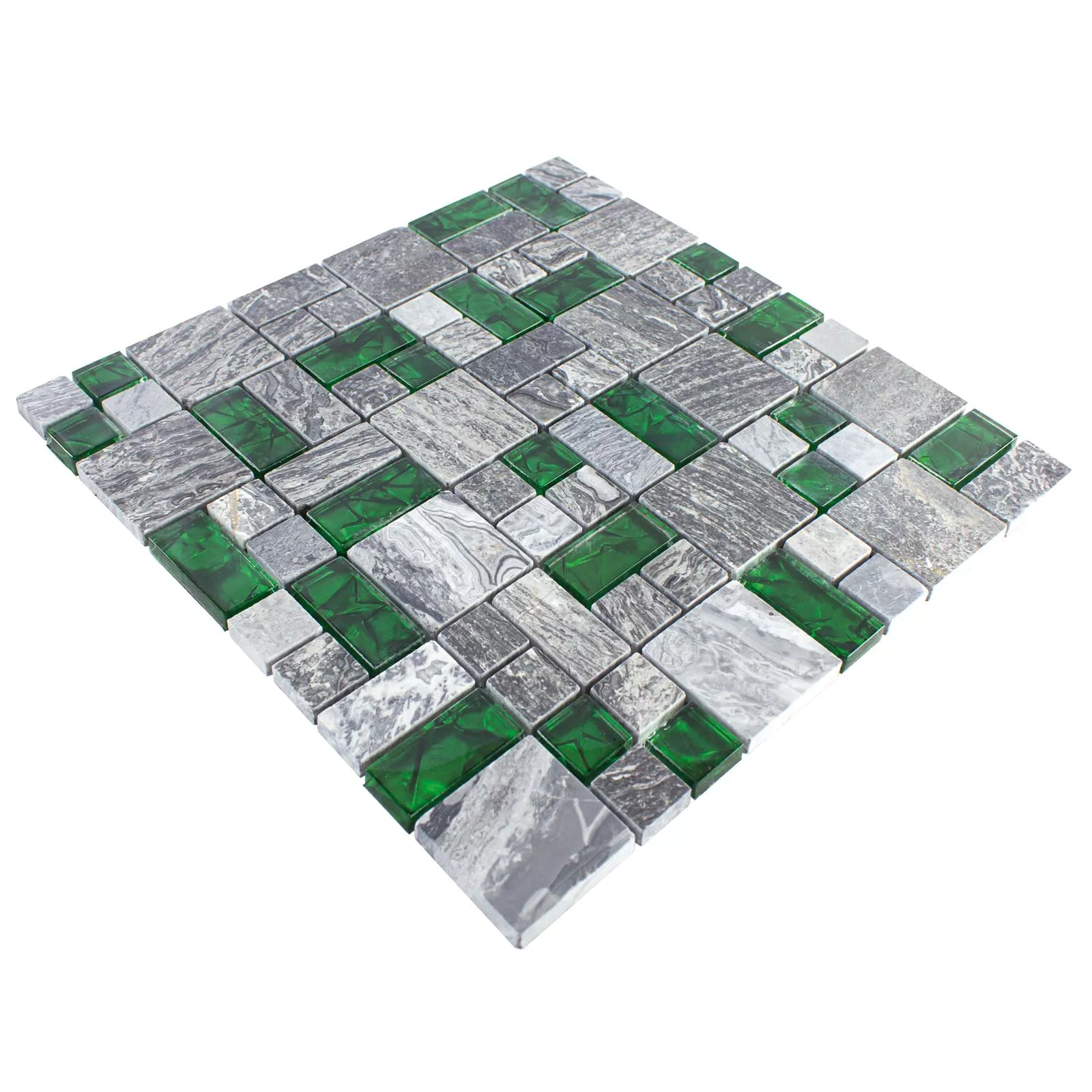 Uzorak Stakleni Mozaik Pločice Od Prirodnog Kamena Manavgat Siva Zelena ix