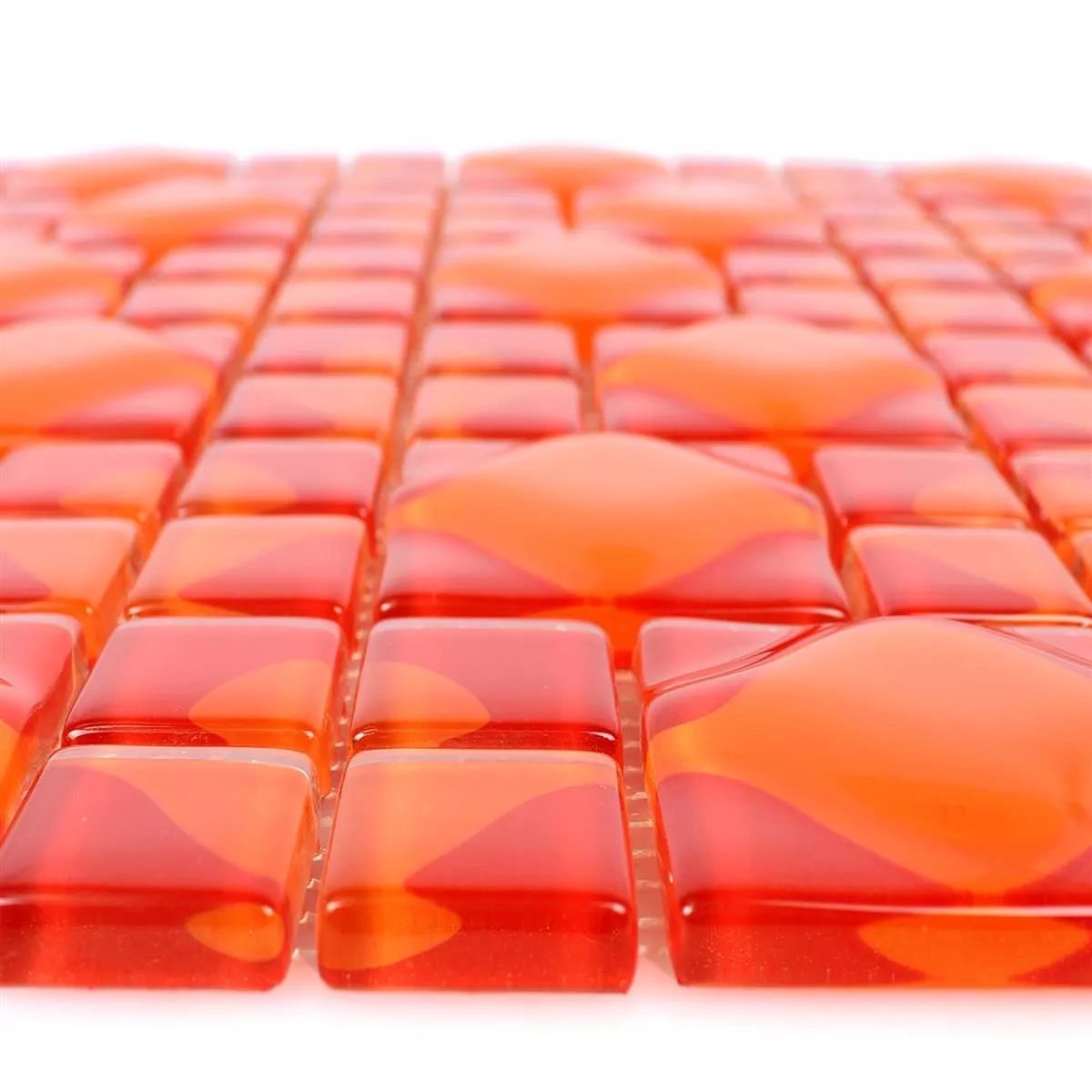 Uzorak Stakleni Mozaik Pločice Nokta Narančasto Crvena 3D