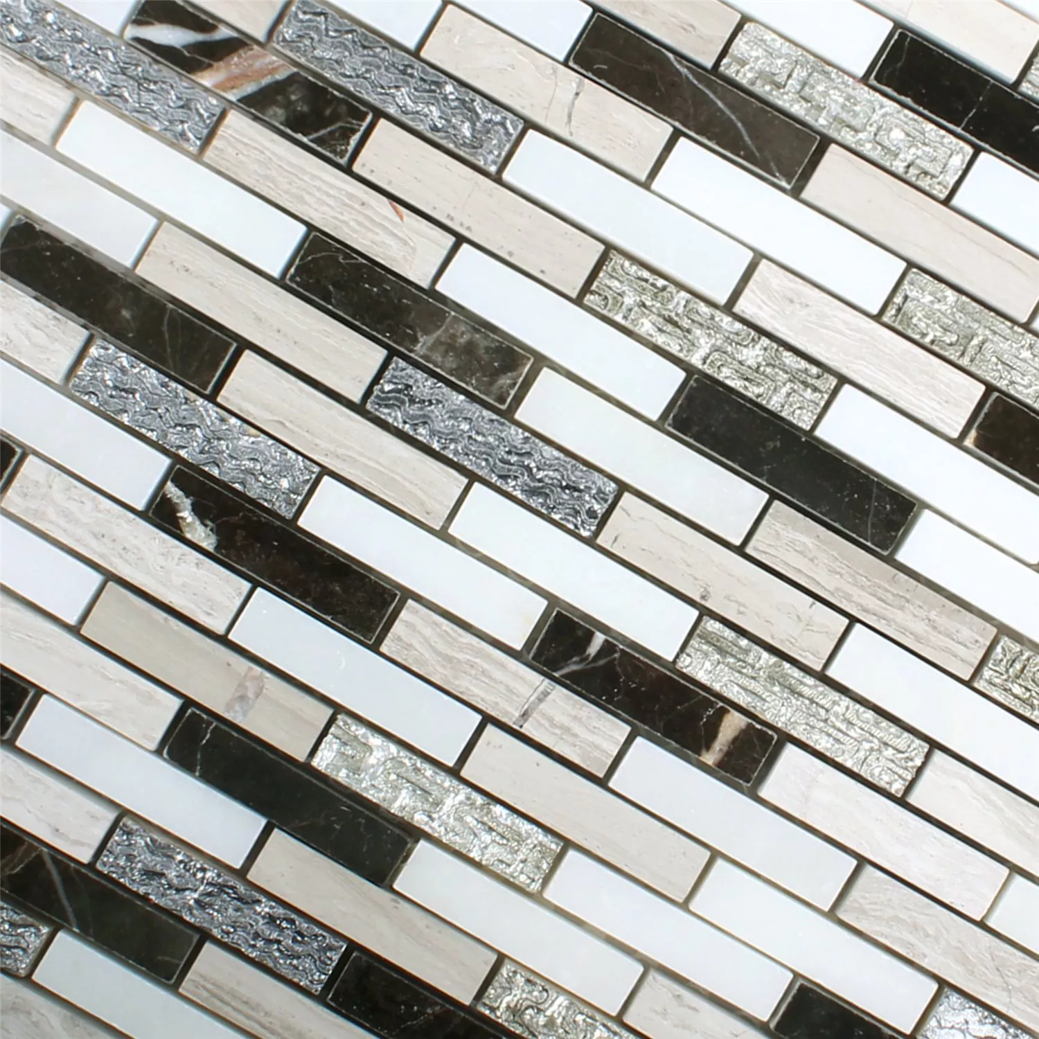 Mozaik Pločice Sicilia Srebrna Smeđa Bijela Siva Brick