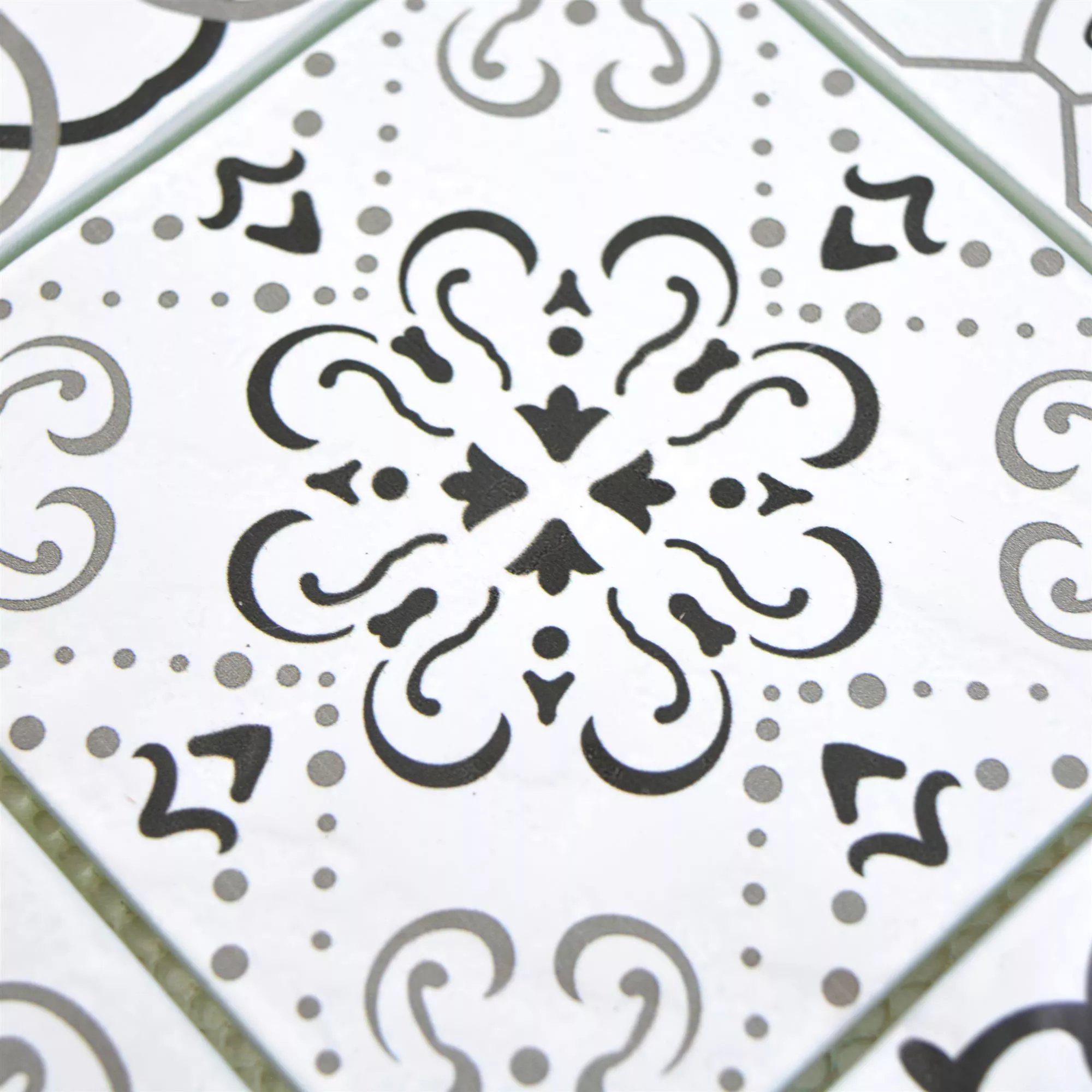 Uzorak Stakleni Mozaik Pločice Starlite Retro Crna Bijela 