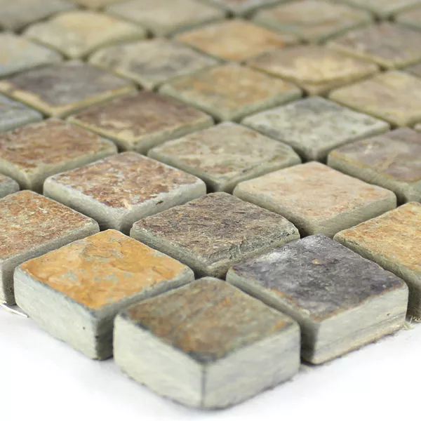 Uzorak Mozaik Pločice Kvarcit Prirodni Kamen Multi Color Šarena Mix