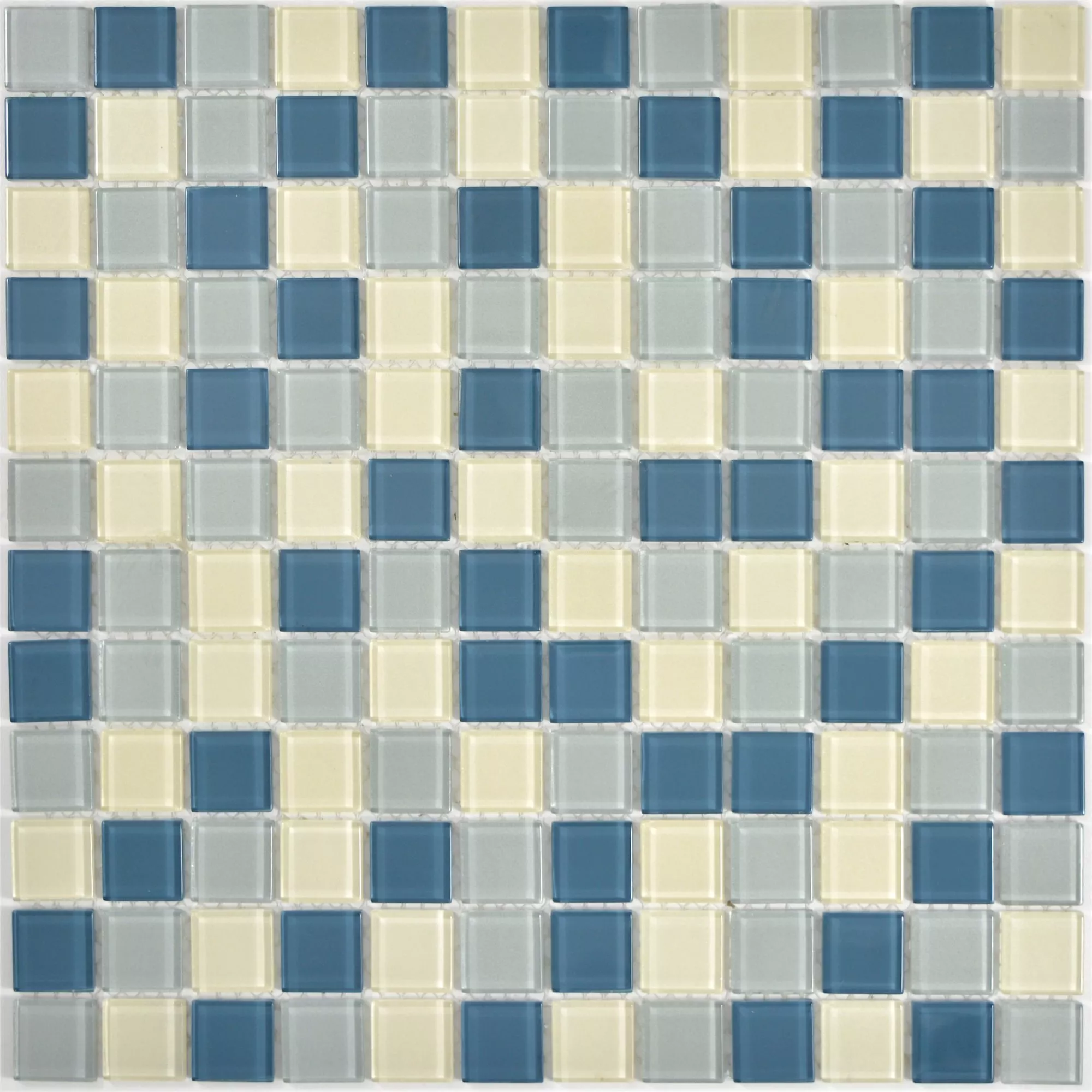 Stakleni Mozaik Pločice Bommel Srebrna Bijela Plava