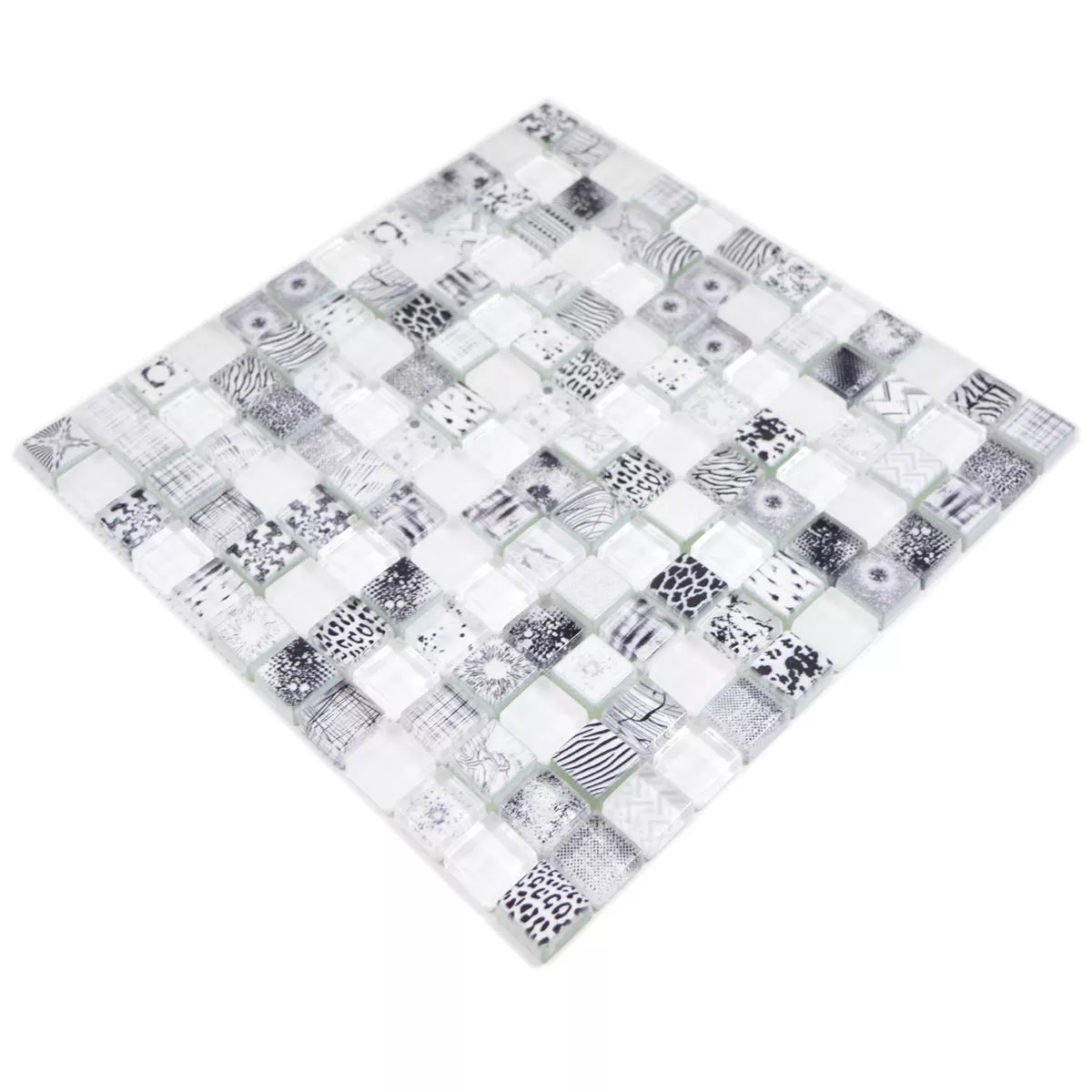 Stakleni Mozaik Pločice Cornelia Retro Izgled Super Bijela