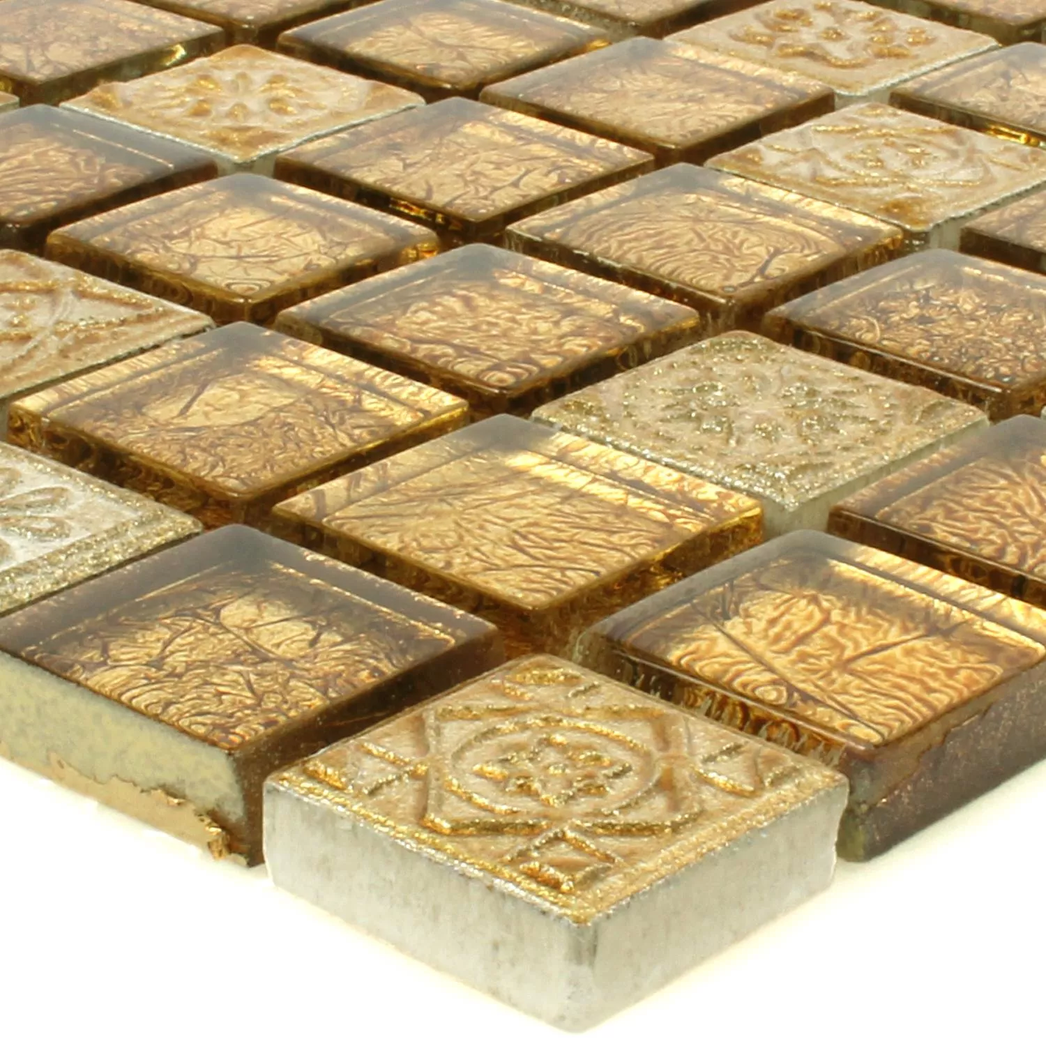 Uzorak Mozaik Pločice Staklo Prirodni Kamen Coloniale Zlatna