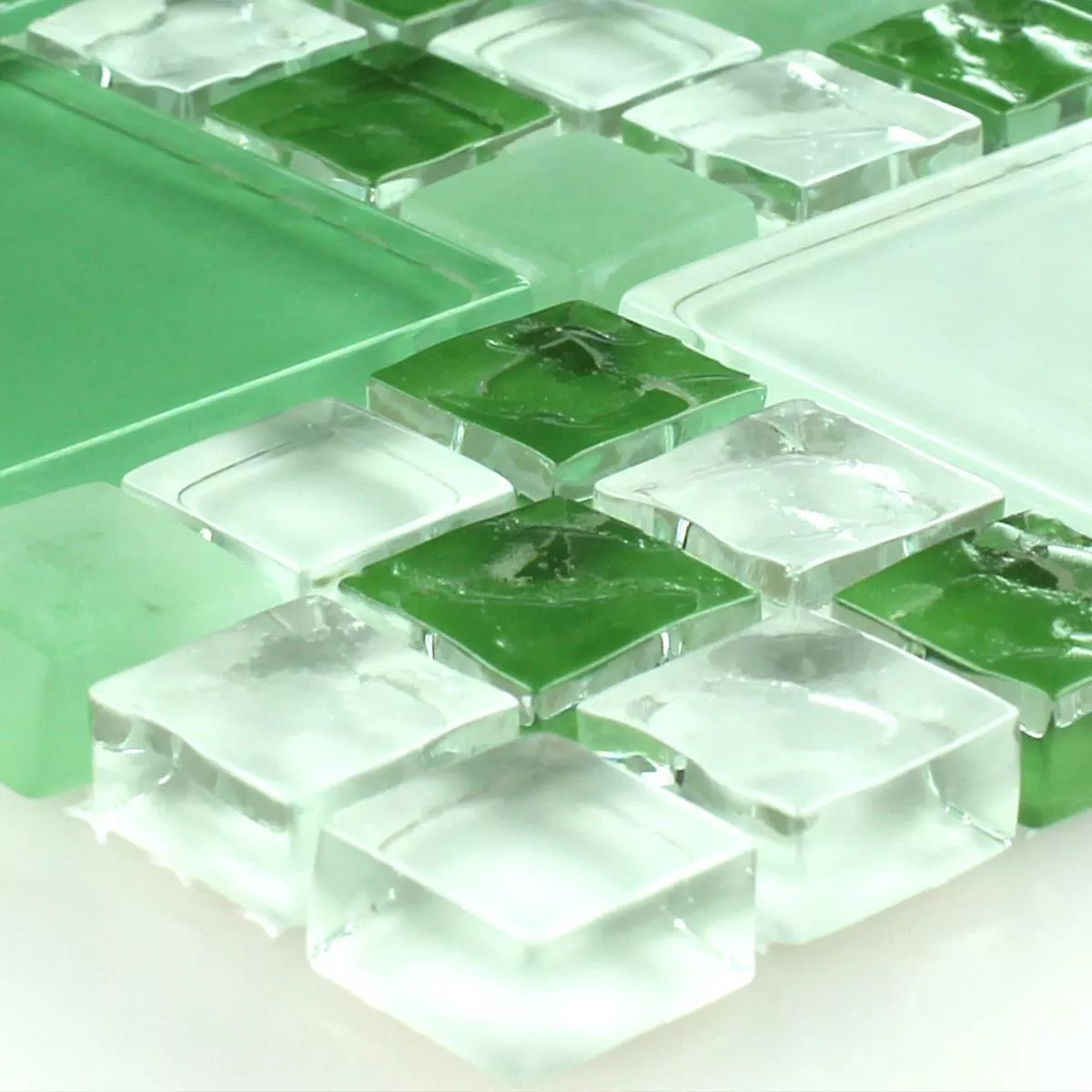 Uzorak Mozaik Pločice Staklo Kristal Zelena Mix