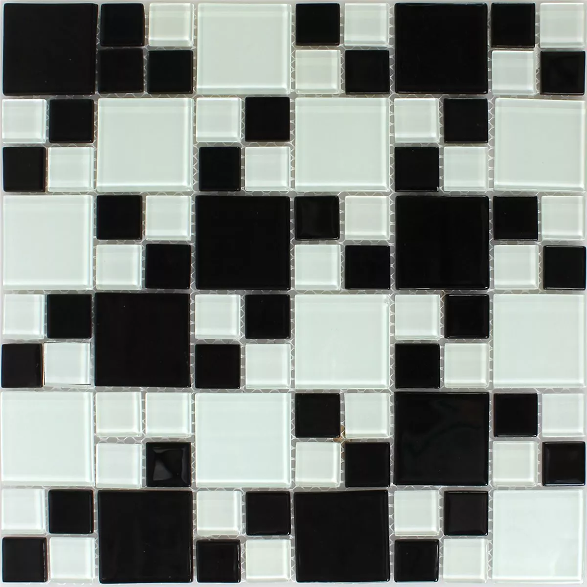 Uzorak Stakleni Mozaik Pločice Crna Bijela Mix