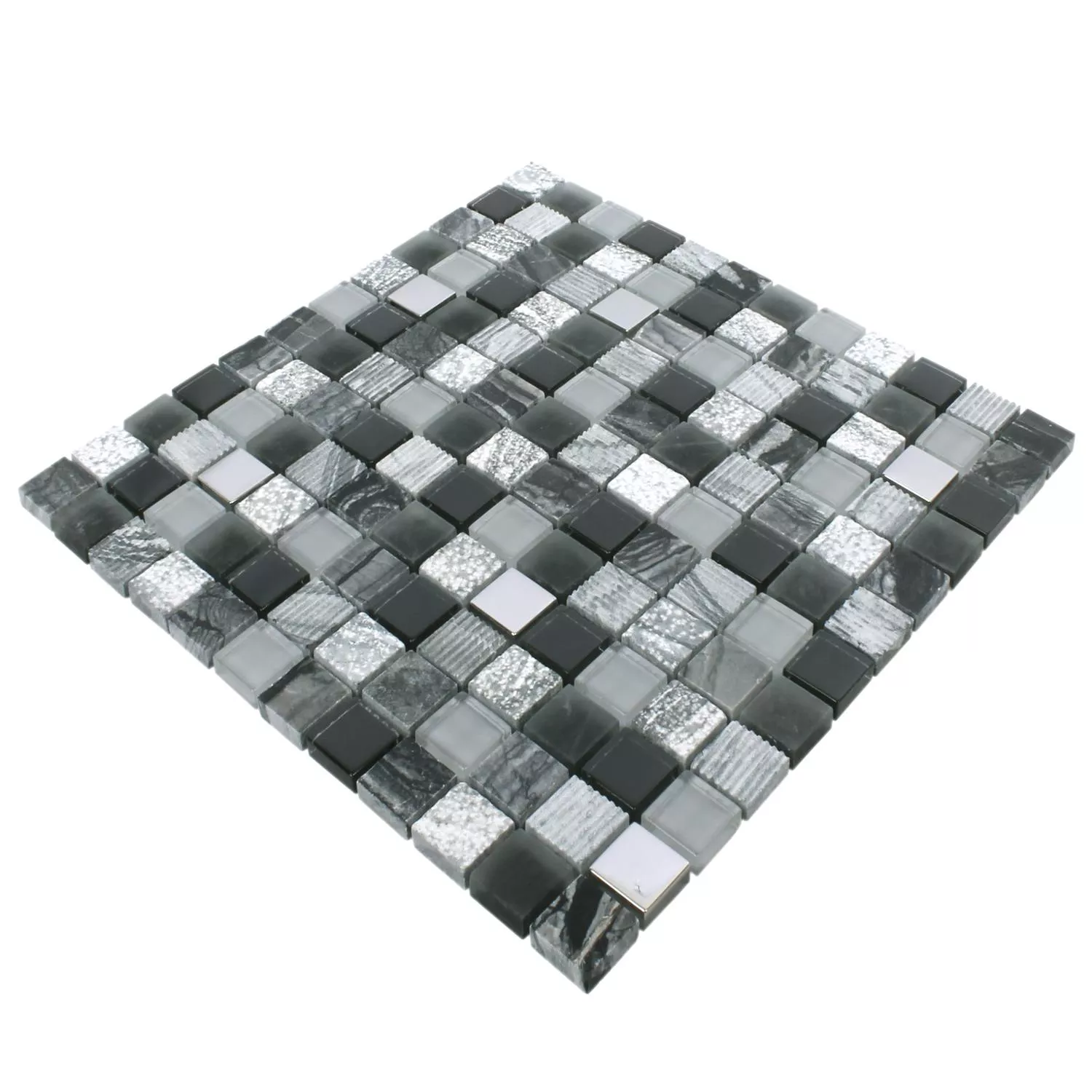 Mozaik Pločice Venzona Crna Srebrna 23