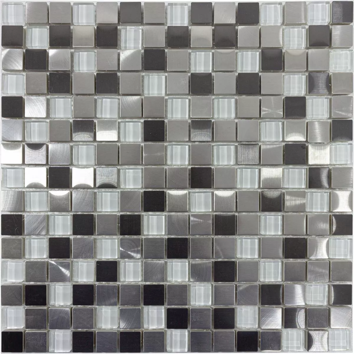 Staklo Metal Čelik Mozaik Pločice Stella Bijela Srebrna