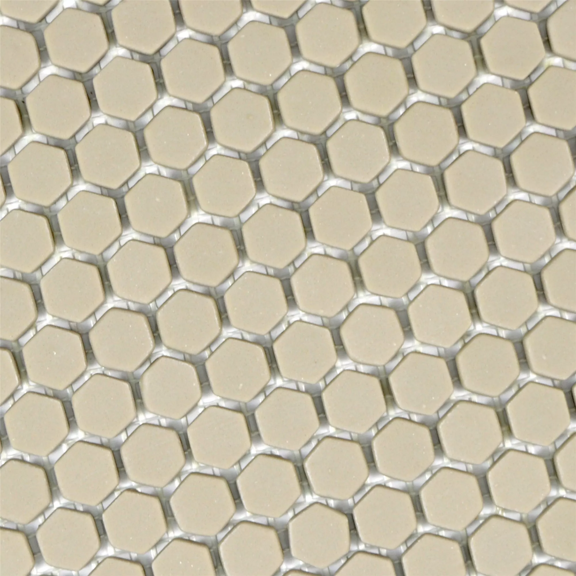 Uzorak Stakleni Mozaik Pločice Kassandra Šesterokut Cream Mat