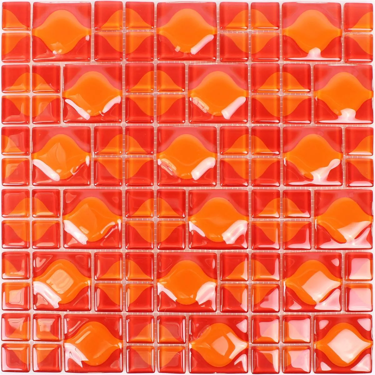 Uzorak Stakleni Mozaik Pločice Nokta Narančasto Crvena 3D