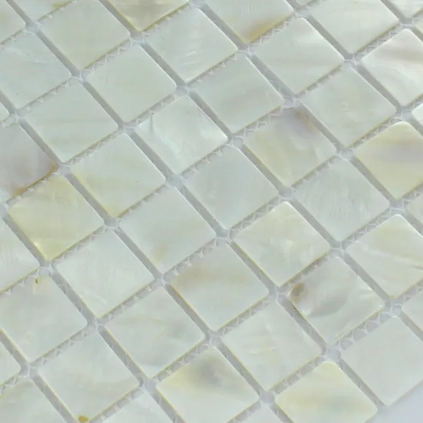 Uzorak Mozaik Pločice Staklo Efekt Sedefa  Bijela
