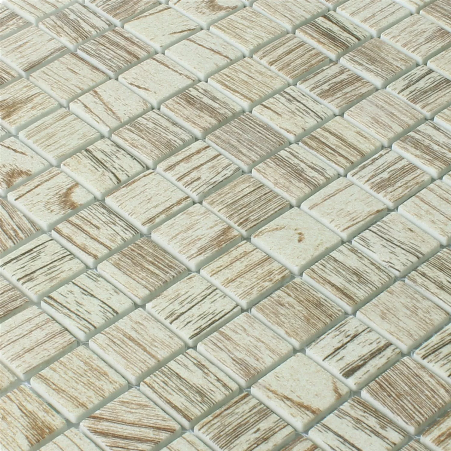 Mozaik Pločice Staklo Valetta Struktura Drveta Svjetlobež