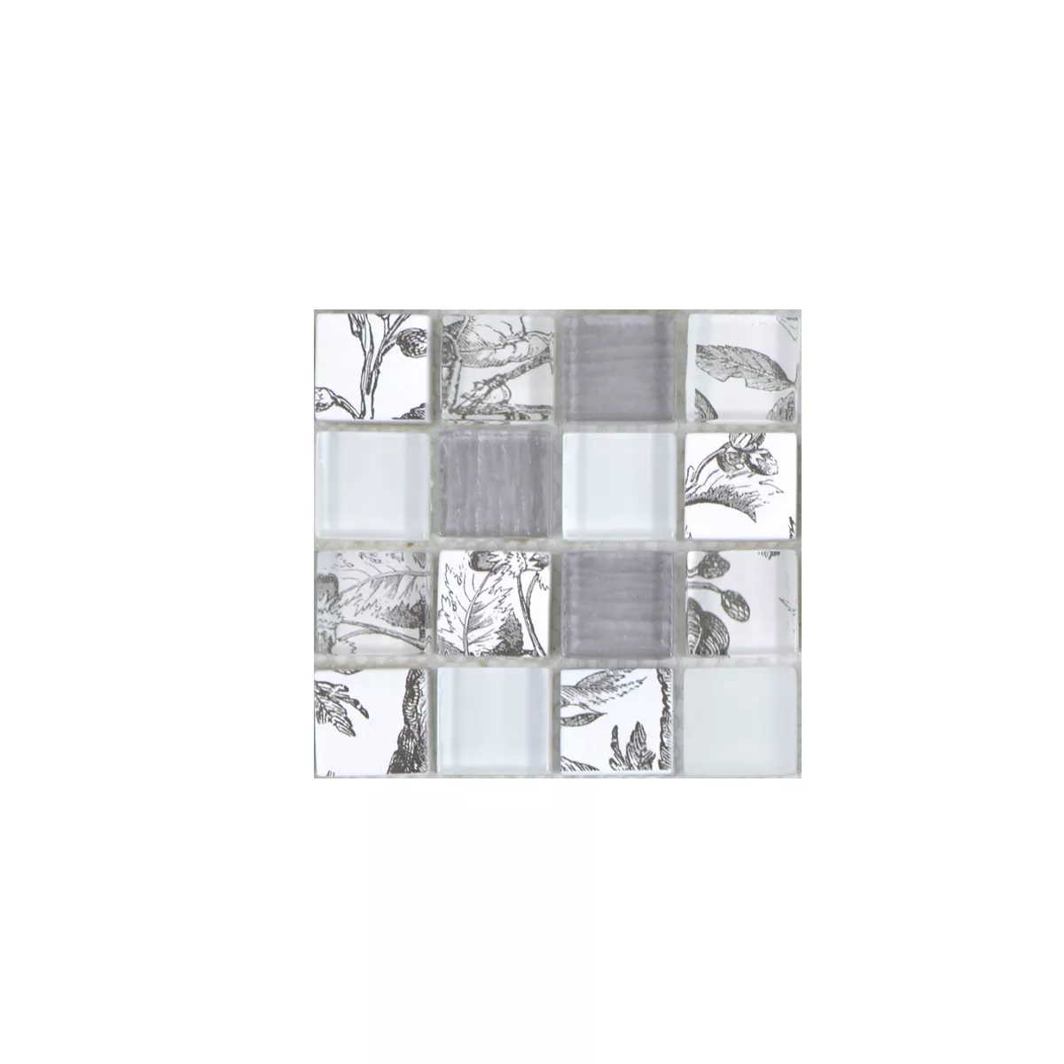 Uzorak Stakleni Mozaik Pločice Cornelia Retro Izgled Bijela Siva