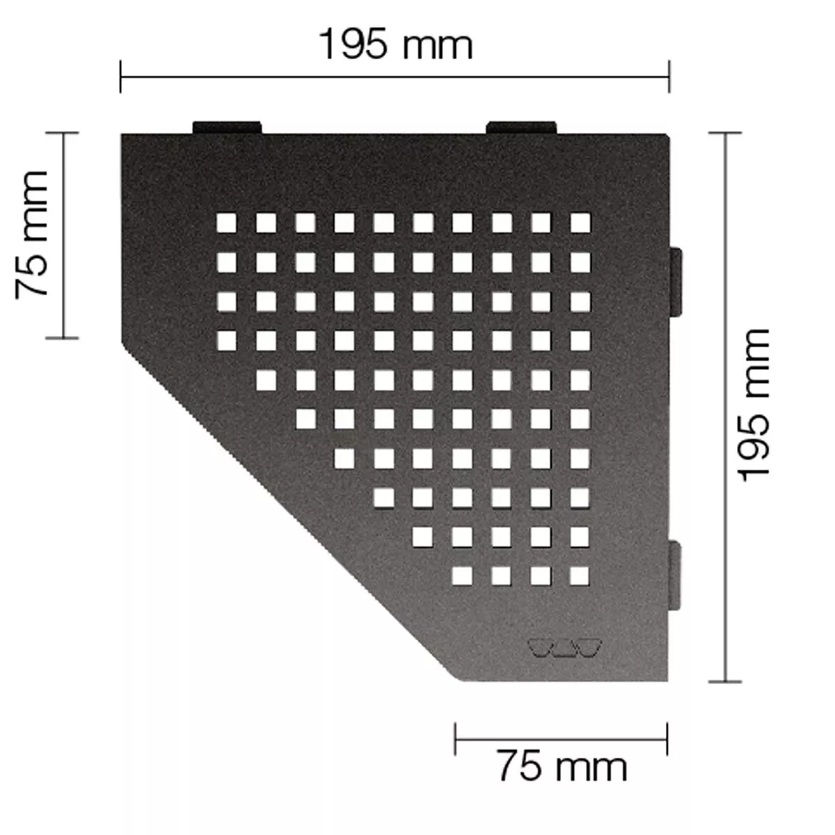 Zidna polica za tuš kabinu Schlüter 5eck 19,5x19,5 cm kvadratna antracit