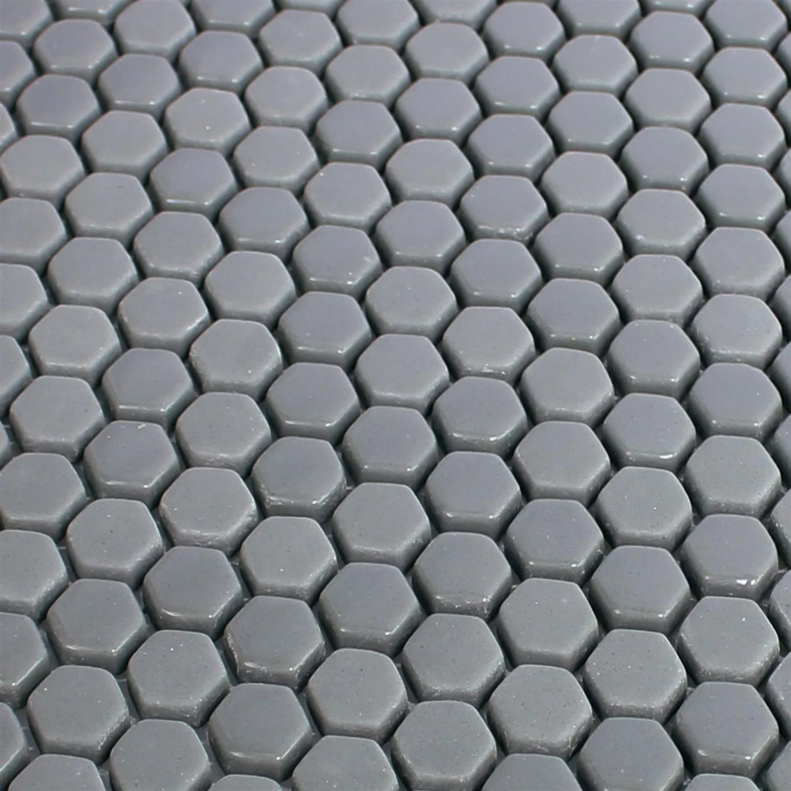 Stakleni Mozaik Pločice Brockway Šesterokut Eco Siva