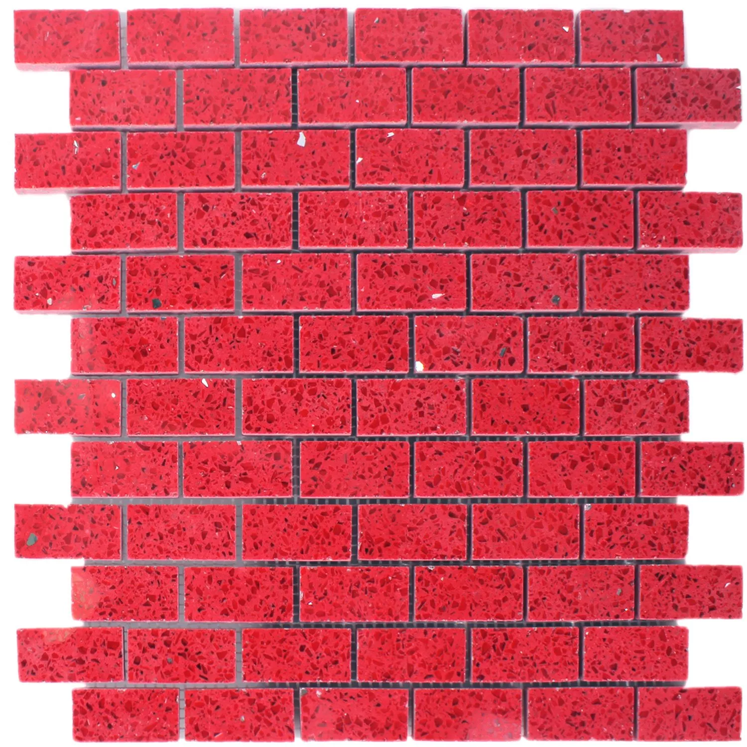 Mozaik Pločice Sintetička Smola Kvarc Crvena