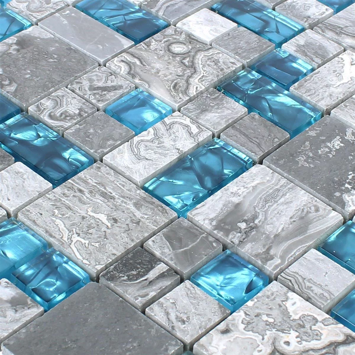 Stakleni Mozaik Pločice Od Prirodnog Kamena Sinop Siva Plava 2 Mix