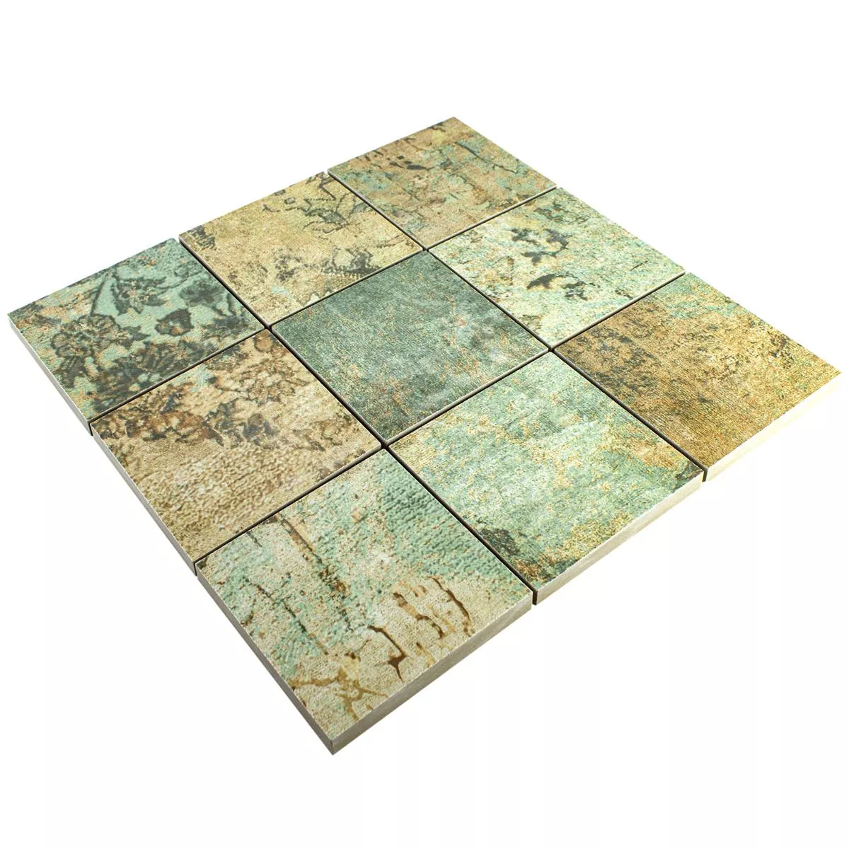 Keramički Mozaik Pločice Moonlight Smeđa Zelena 95x95mm