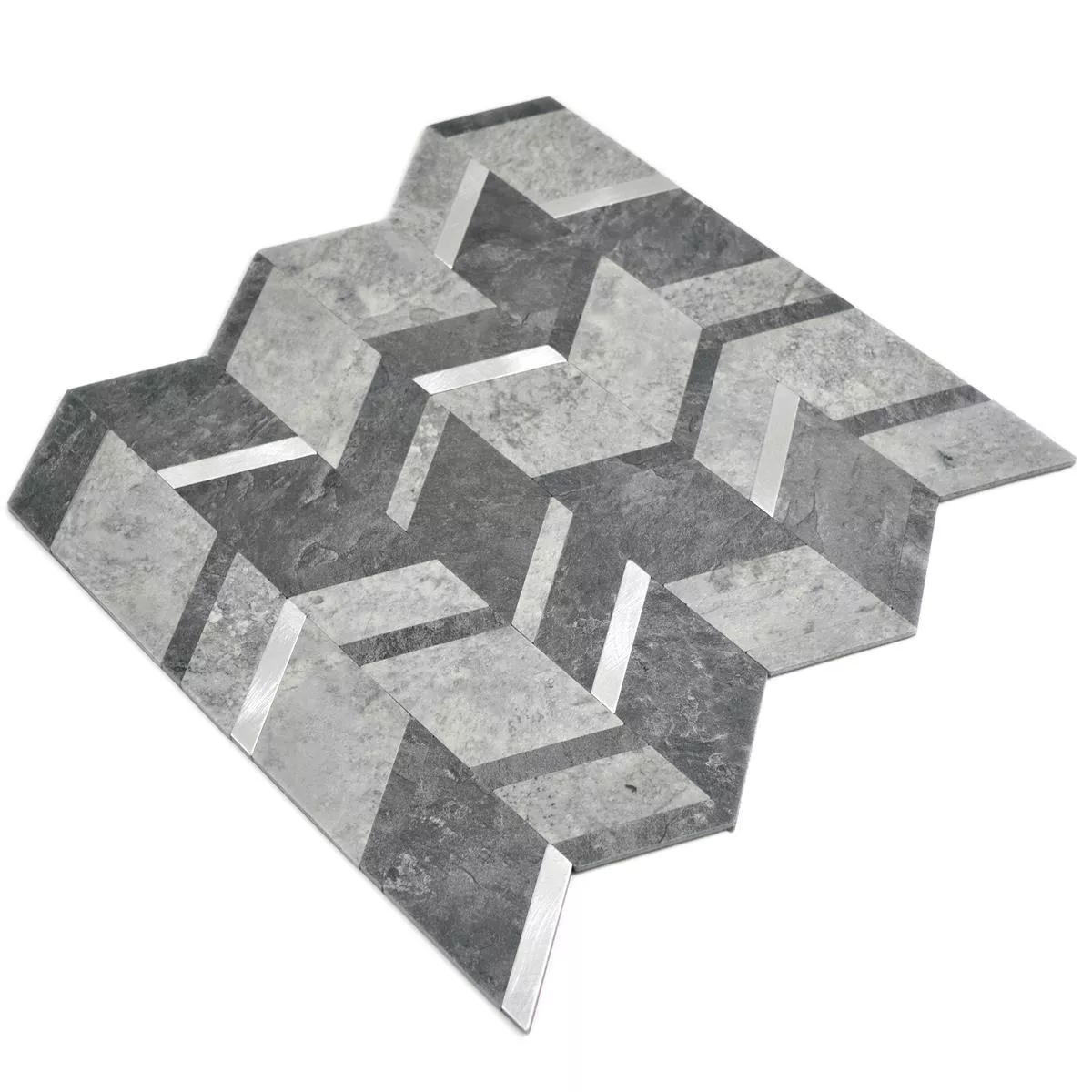 Vinil Mozaik Pločice Meridian Imitacija Kamen Crna Srebrna
