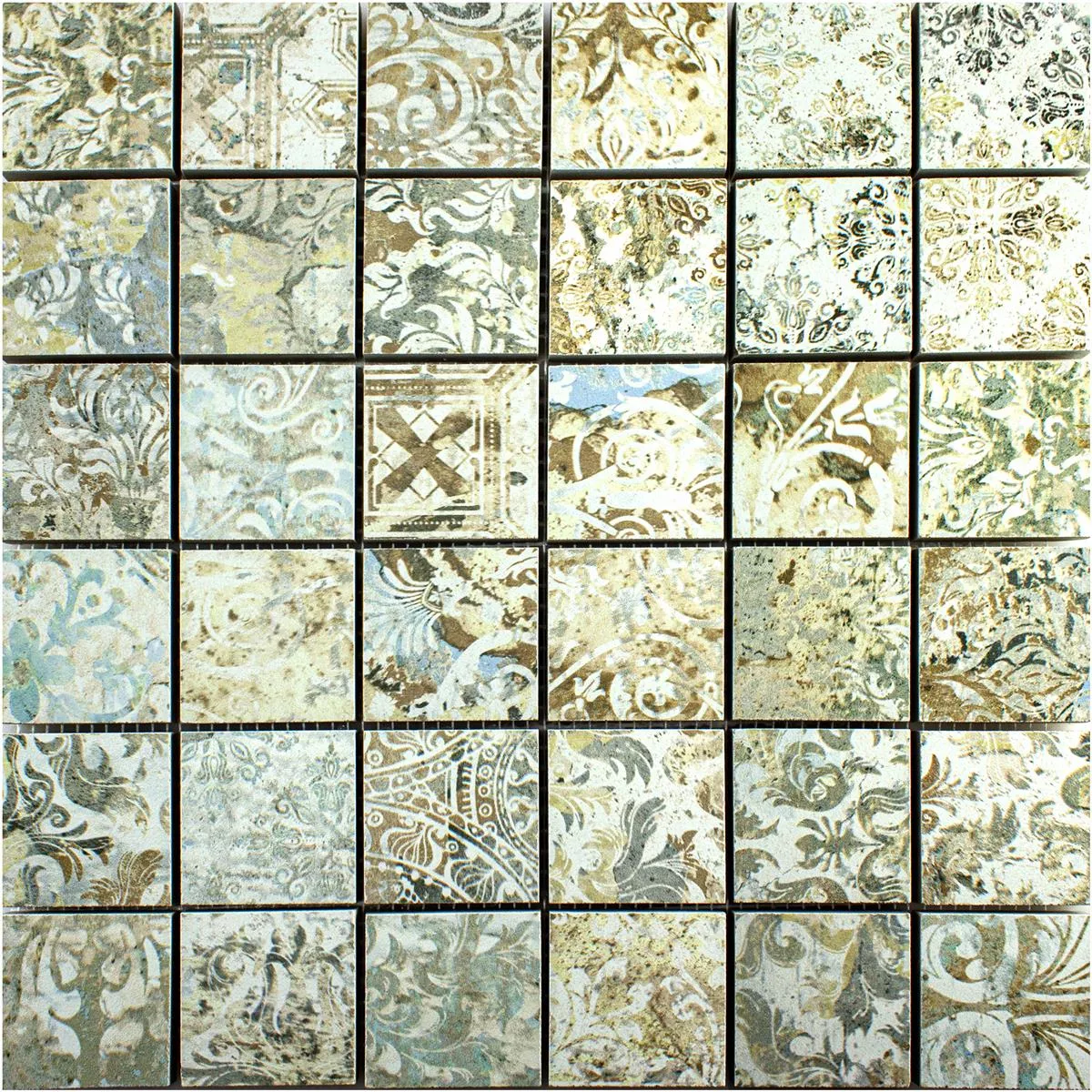 Keramički Mozaik Pločice Bellona Efekt Svjetlo Šarena 47x47mm