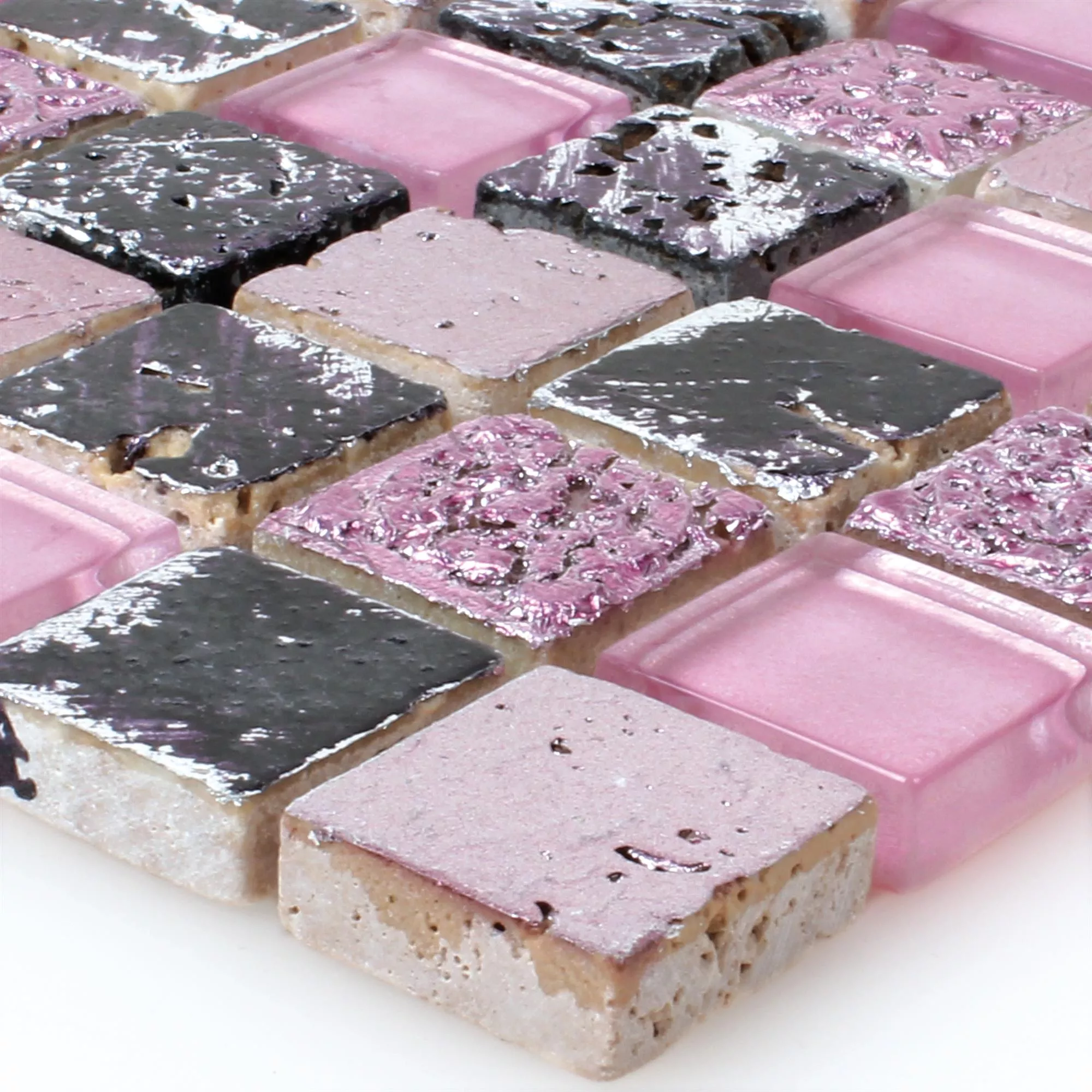 Mozaik Pločice Staklo Smola Prirodni Kamen Pink Mix Mozaik Pločice Staklo Smola Prirodni Kamen Pink Mix
