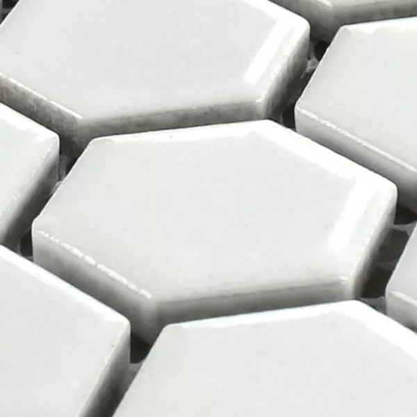 Mozaik Pločice Keramika Šesterokut Bijela Mat 23x23x4mm