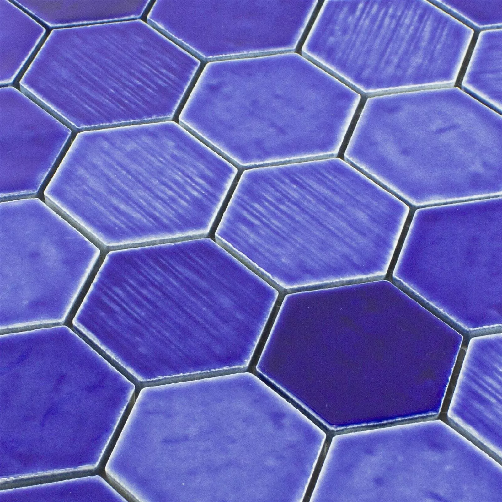 Uzorak Keramika Mozaik Pločice Roseburg Šesterokut Sjajne Plava