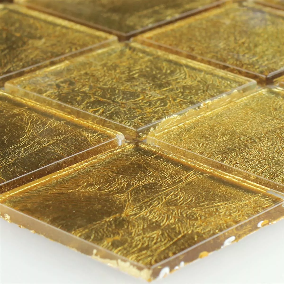 Mozaik Pločice Staklo Efekt Zlatna 48x48x4mm