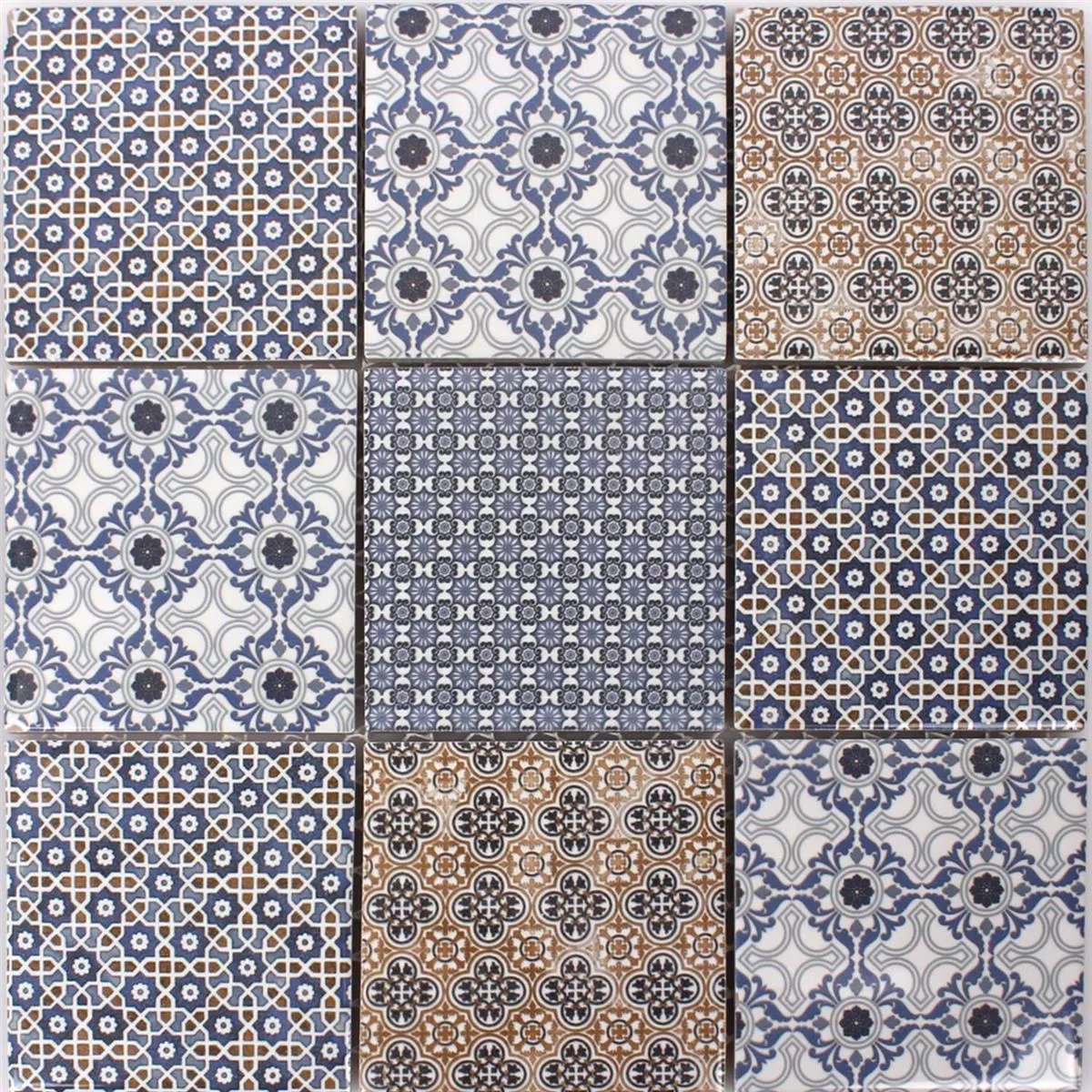 Keramika Mozaik Pločice Daymion Retro Izgled Plava Smeđa 97