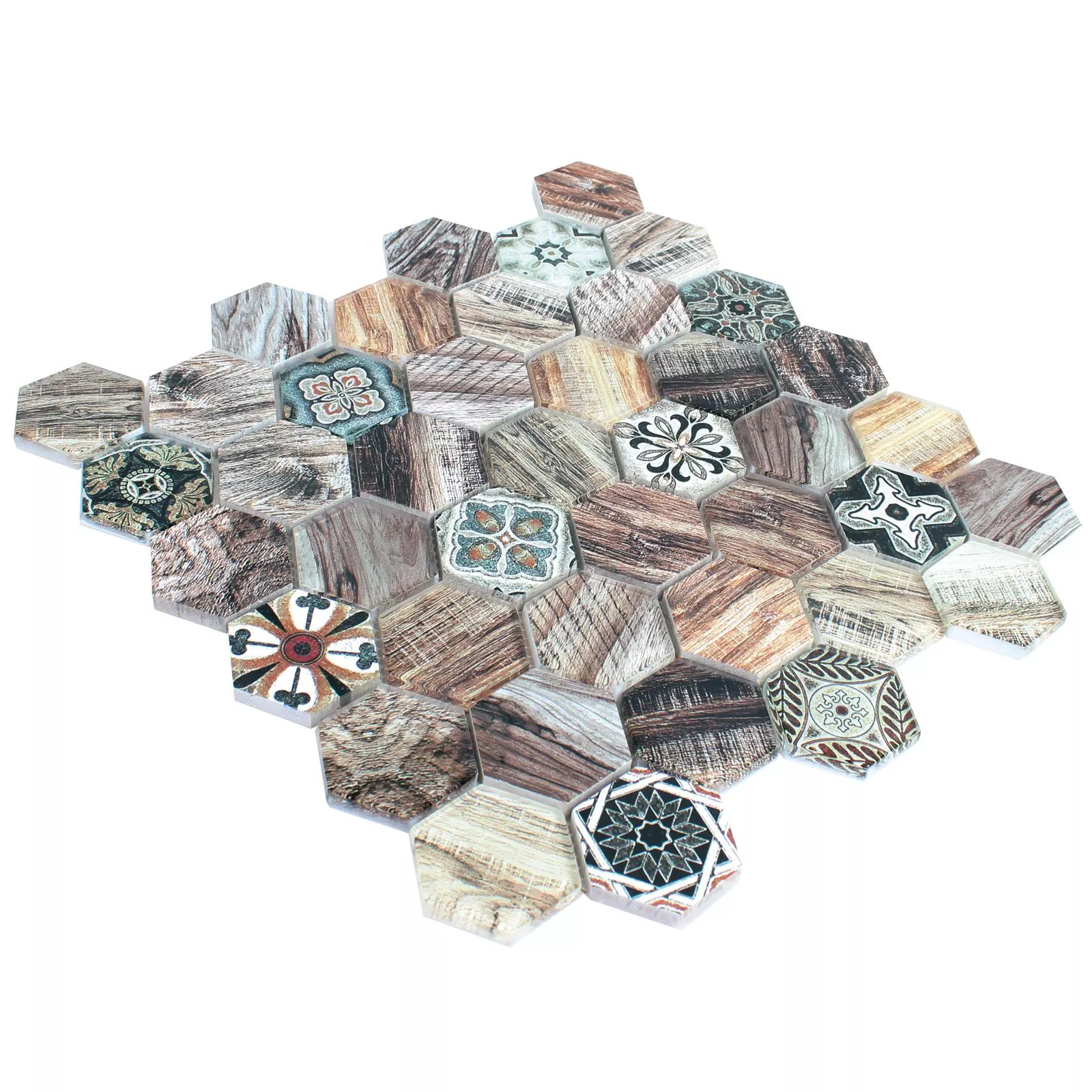 Staklo Mozaik Od Prirodnog Kamena Eritrea Imitacija Drva Smeđa Siva