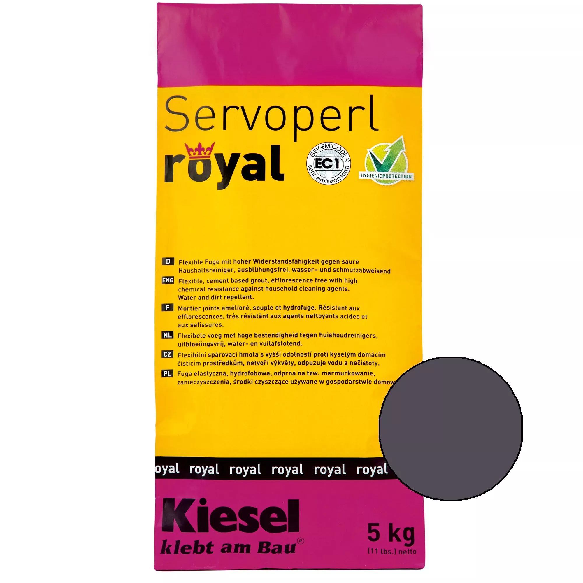 Kiesel Servoperl Royal - Fleksibilni Spoj Koji Odbija Vodu I Prljavštinu (5 Kg Sjene)
