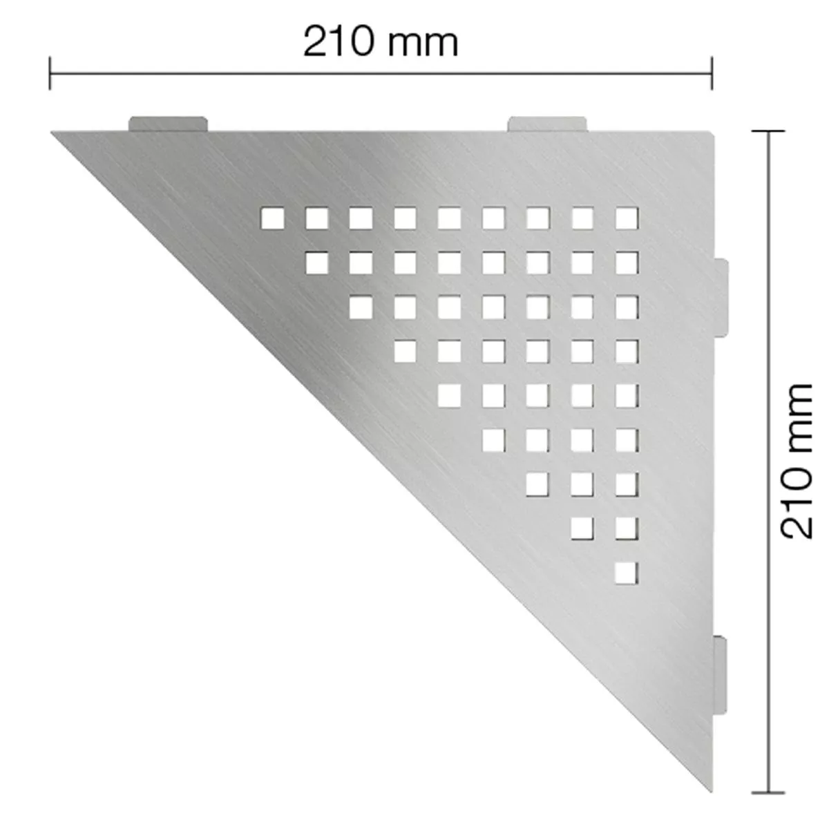 Zidna polica za tuširanje Schlüter trokut 21x21cm kvadratni nehrđajući čelik