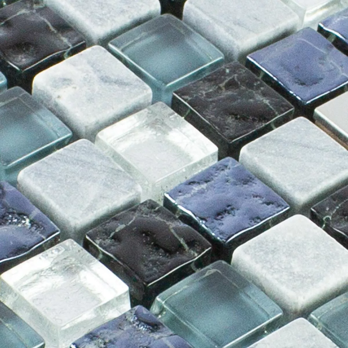 Uzorak Staklo Prirodni Kamen Čelik Mozaik Dysart Siva Plava Srebrna