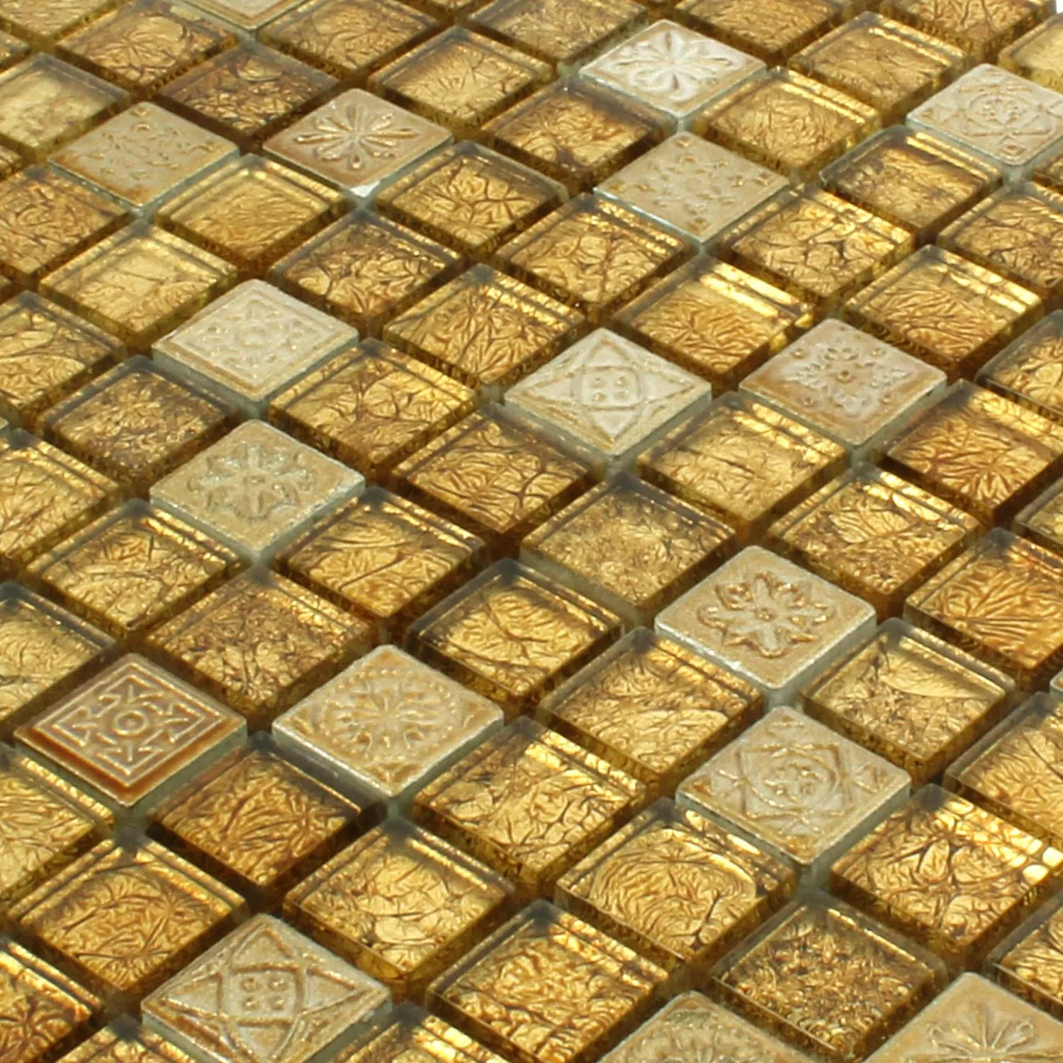 Mozaik Pločice Staklo Prirodni Kamen Coloniale Zlatna