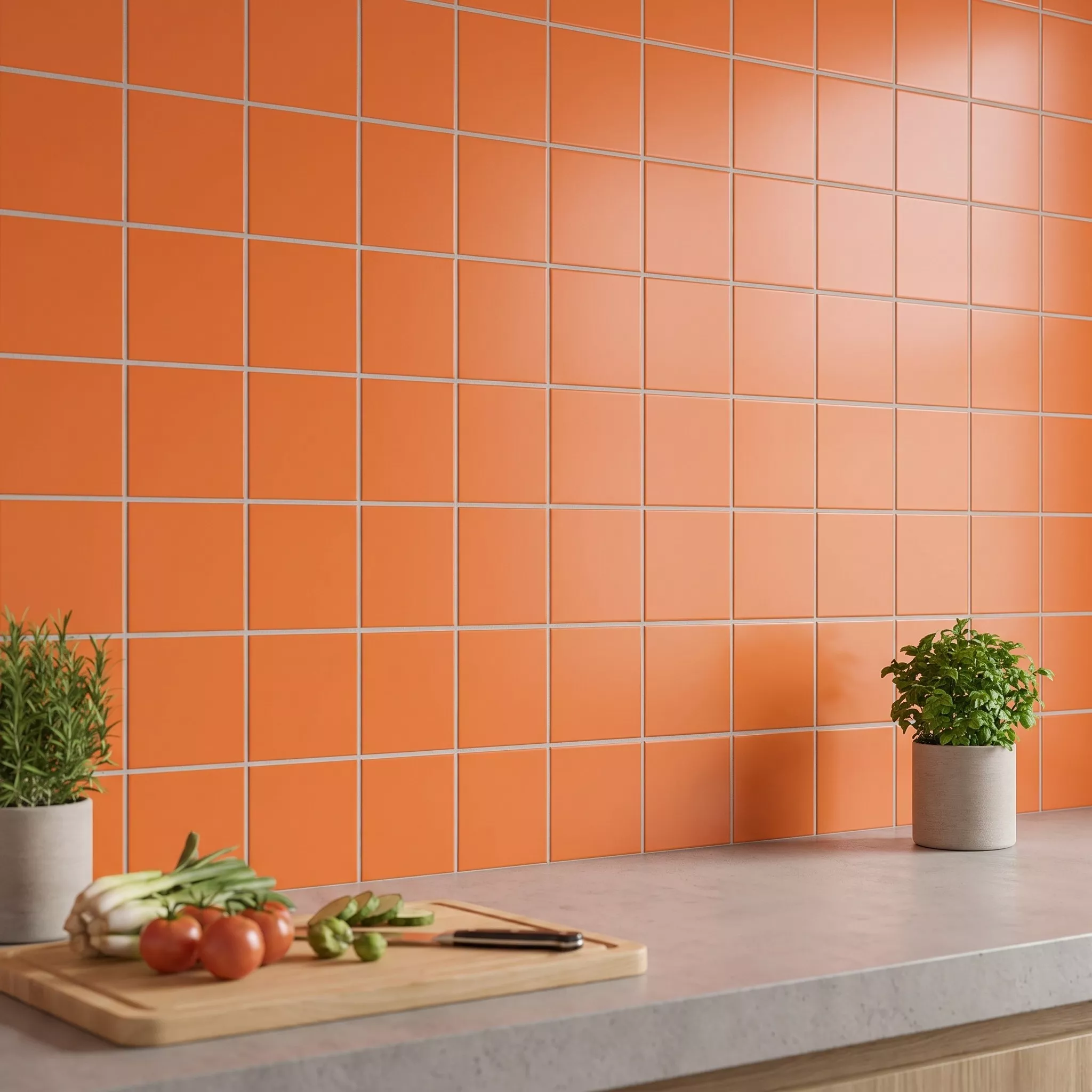Metro pločica Narančasta Mat 10x10 cm Bez Faceta Freyburg Naranja