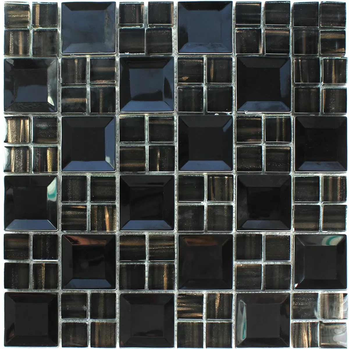 Uzorak Mozaik Pločice Čelik Metal Crna
