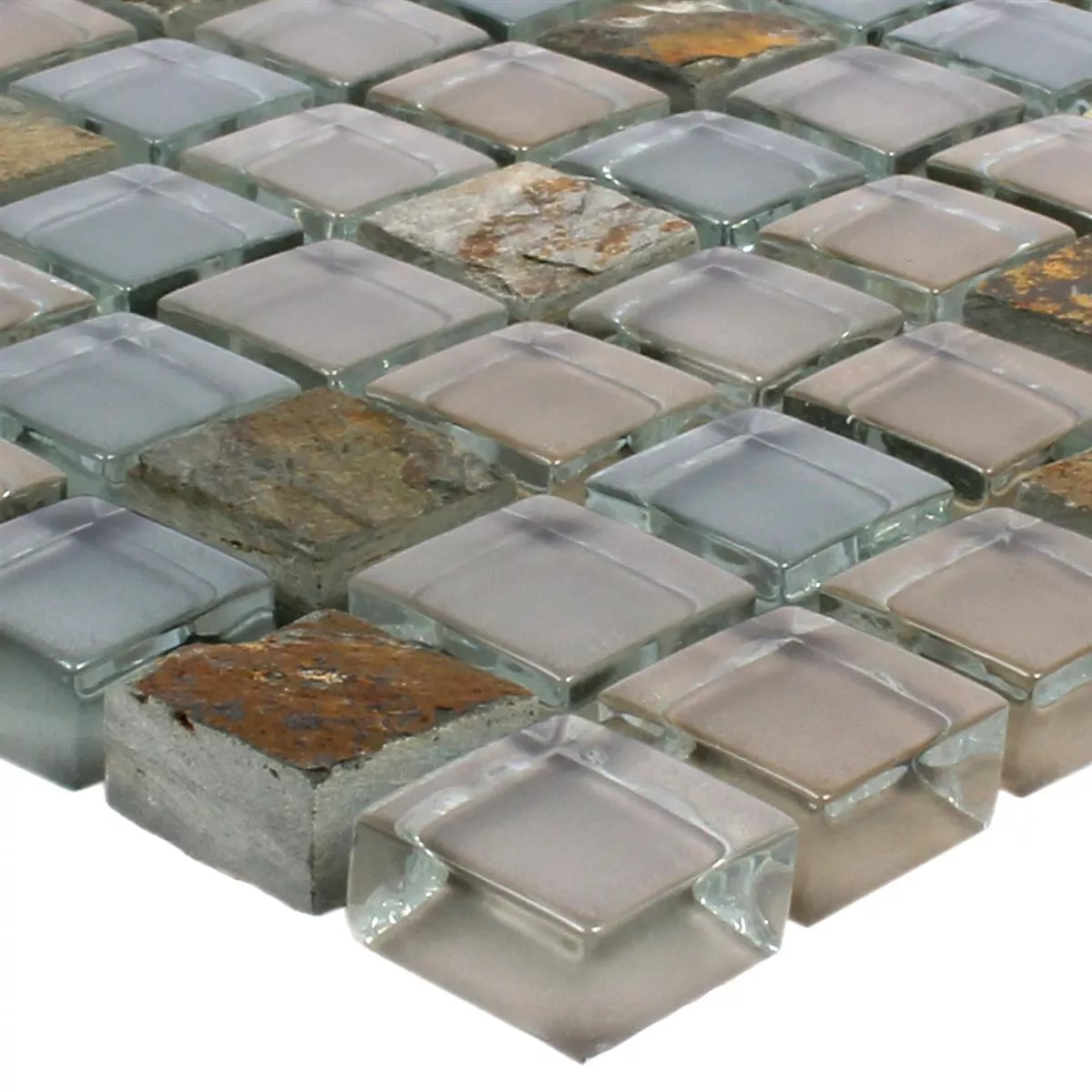 Uzorak Mozaik Pločice Mramor Java Staklomix Apollo Smeđa 