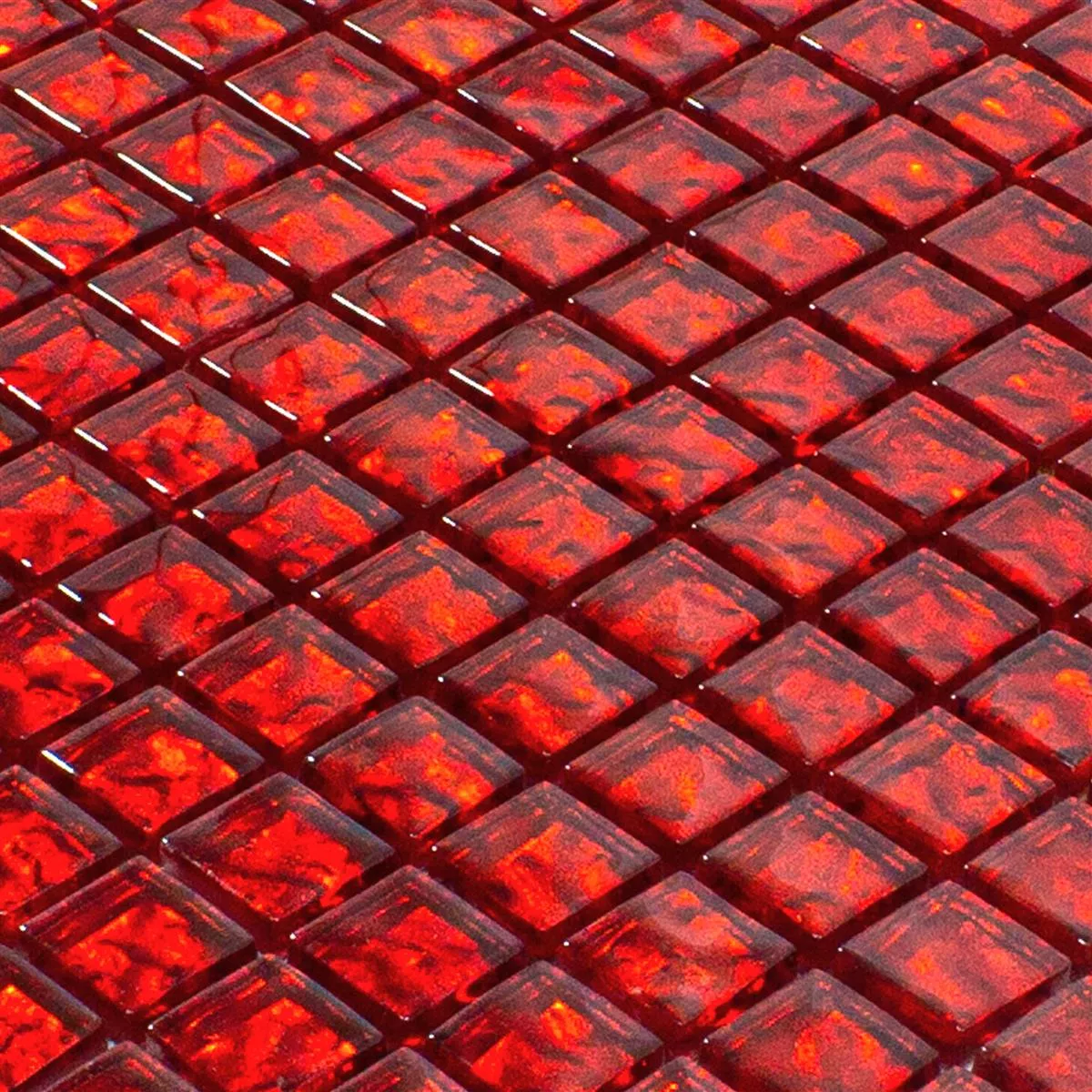 Stakleni Mozaik Pločice Santa Cruz Strukturiran Crvena