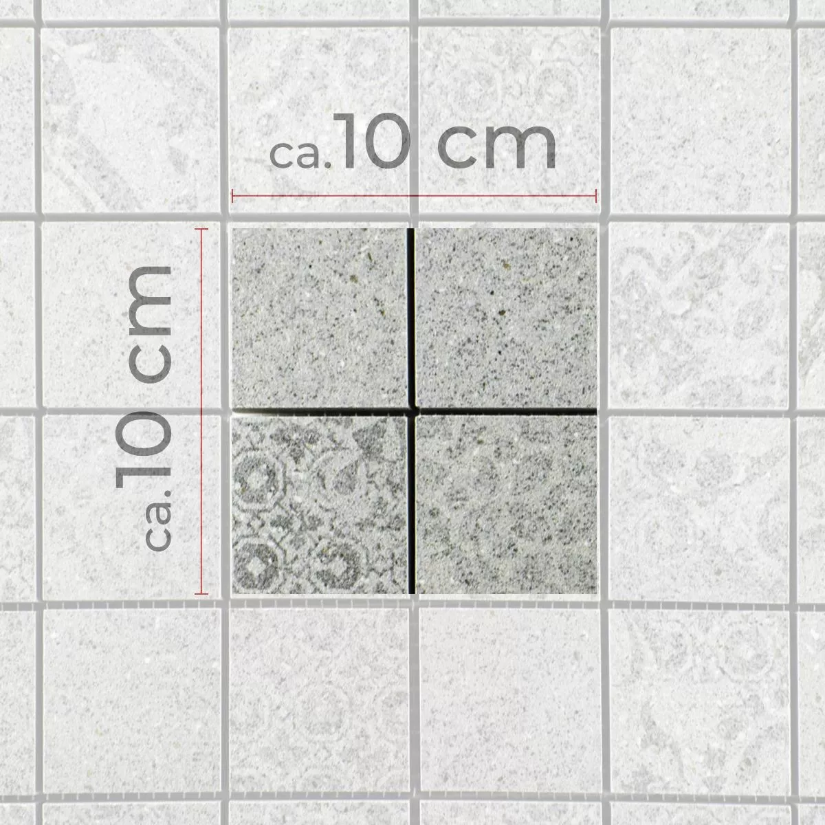 Uzorak Keramički Mozaik Pločice Jeylo Retro Izgled Siva Q48