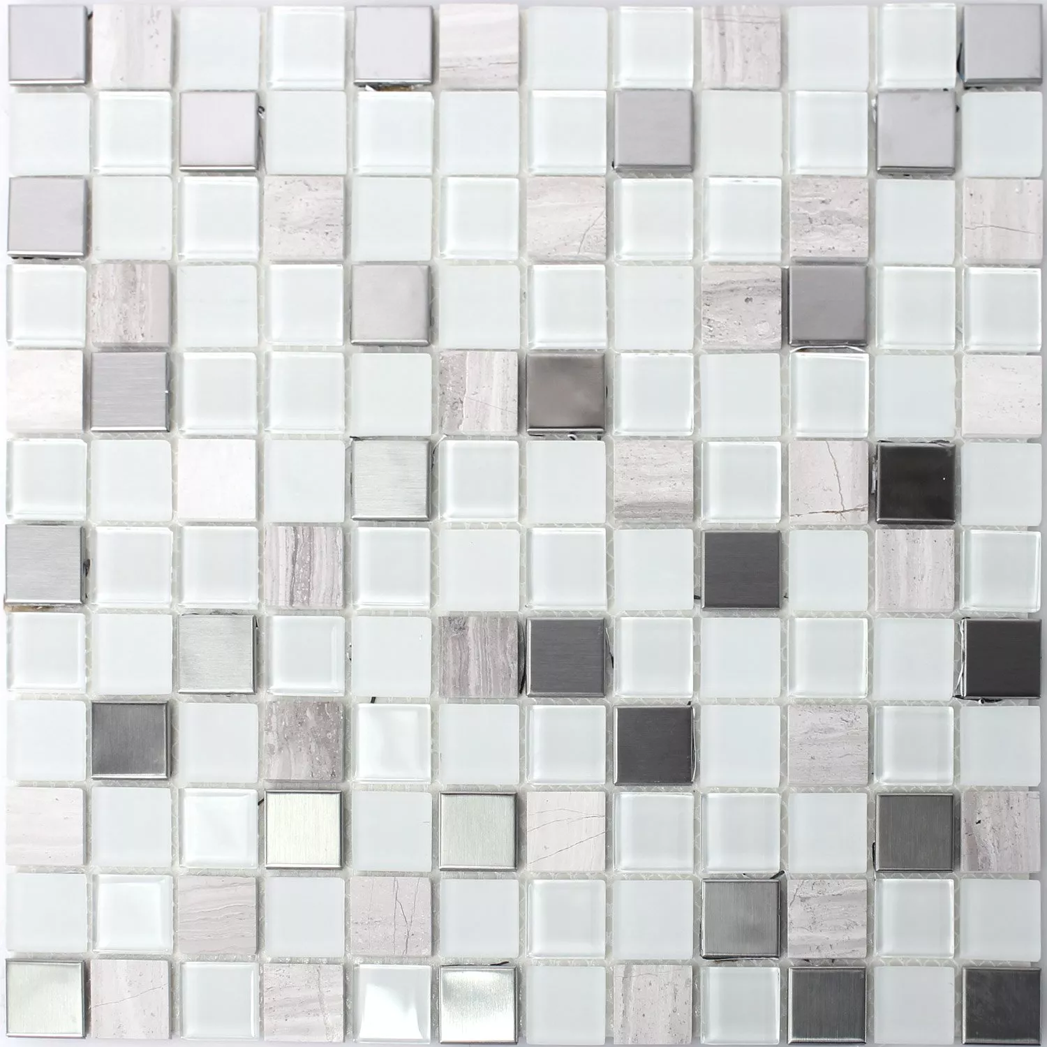 Samoljepljiv Metal Kamen Mozaik Pločice Staklo Bijela